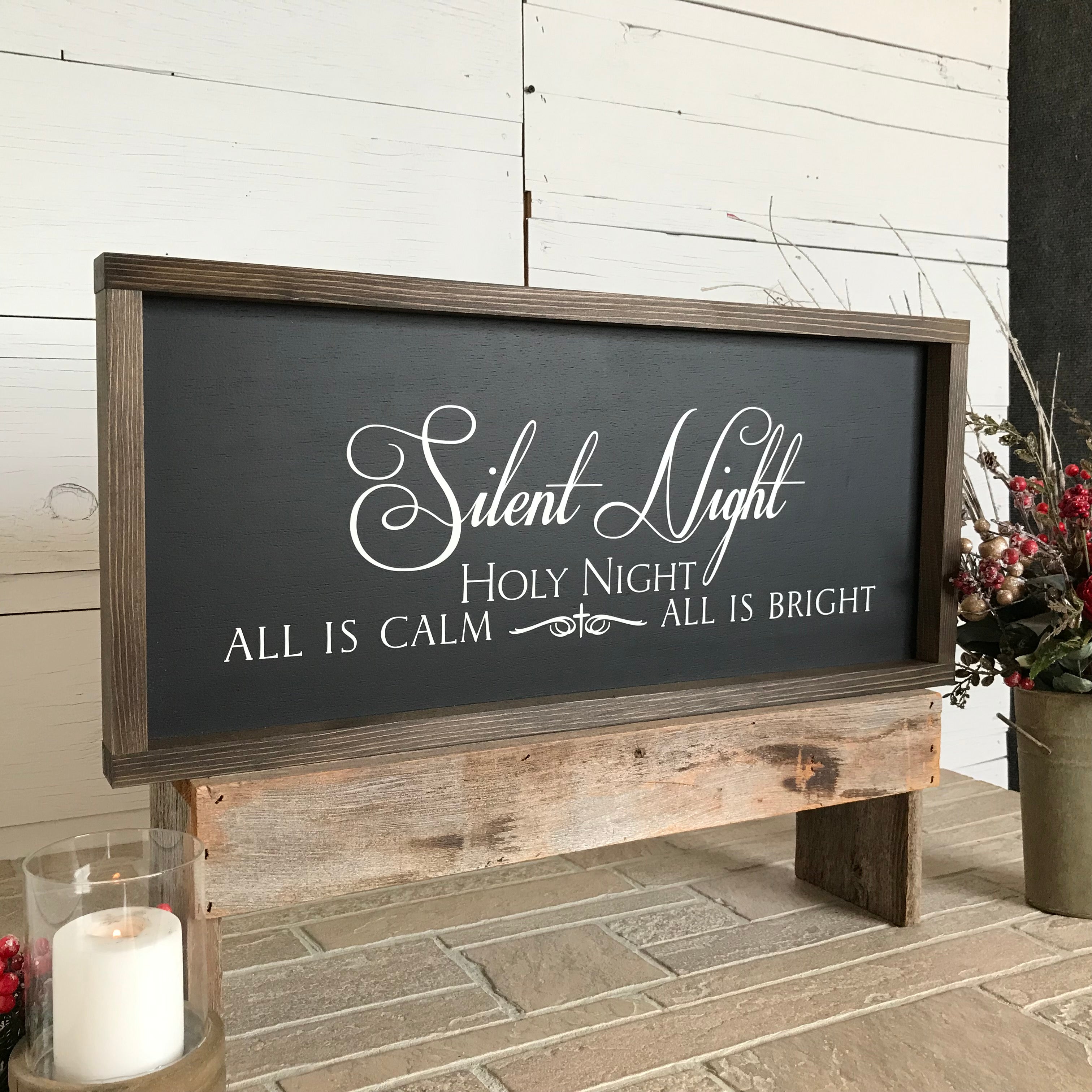 Silent Night Holy Night Farmhouse Sign