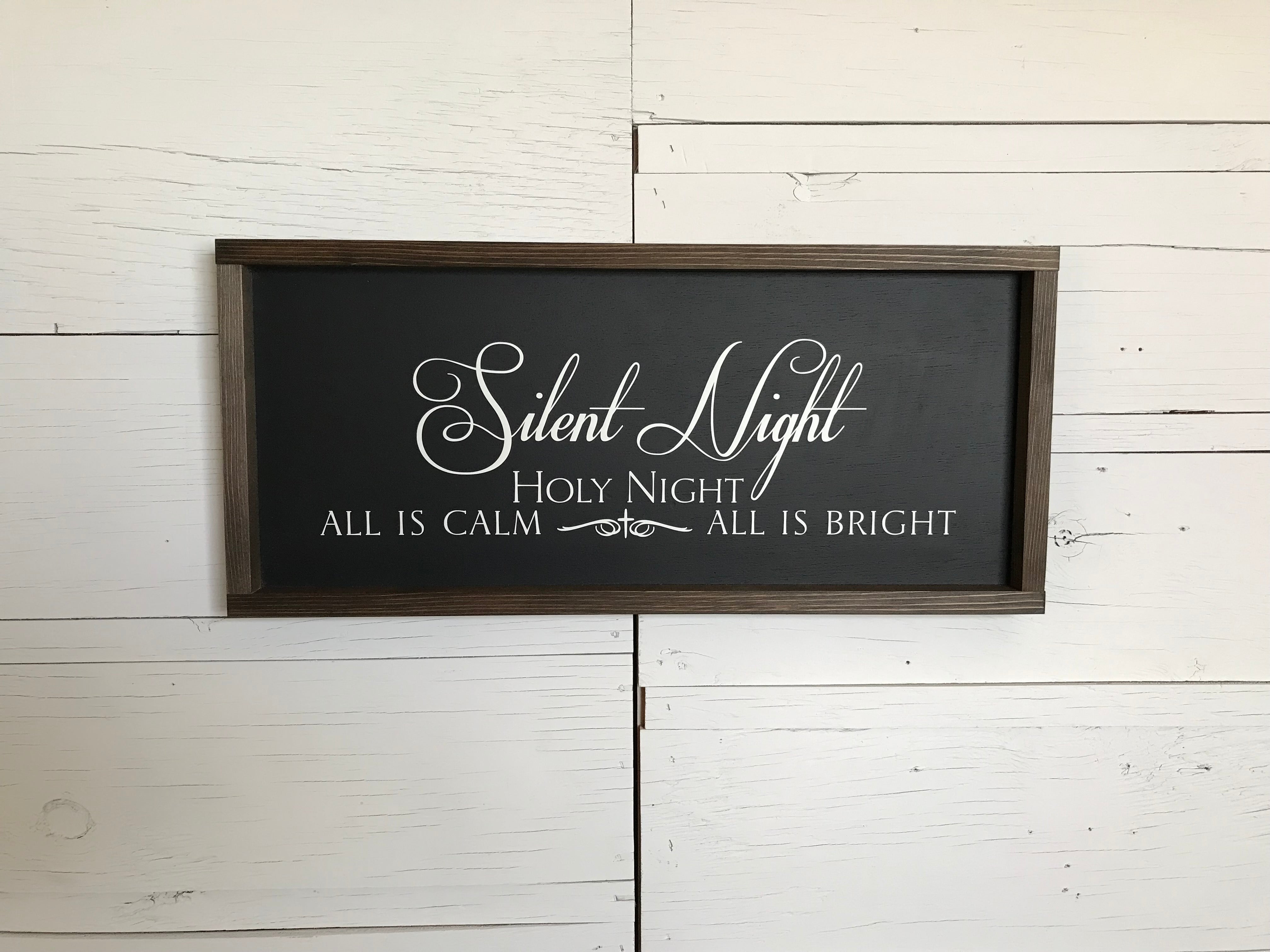 Silent Night Holy Night Farmhouse Sign