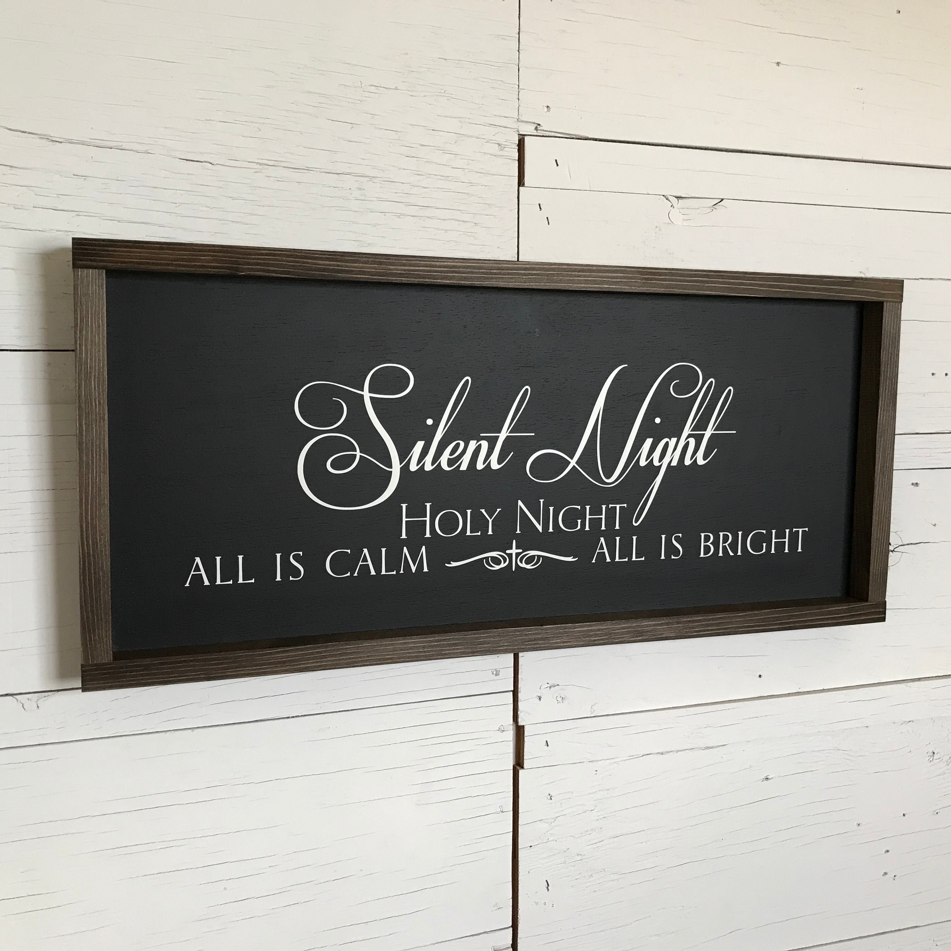 Silent Night Holy Night Farmhouse Sign