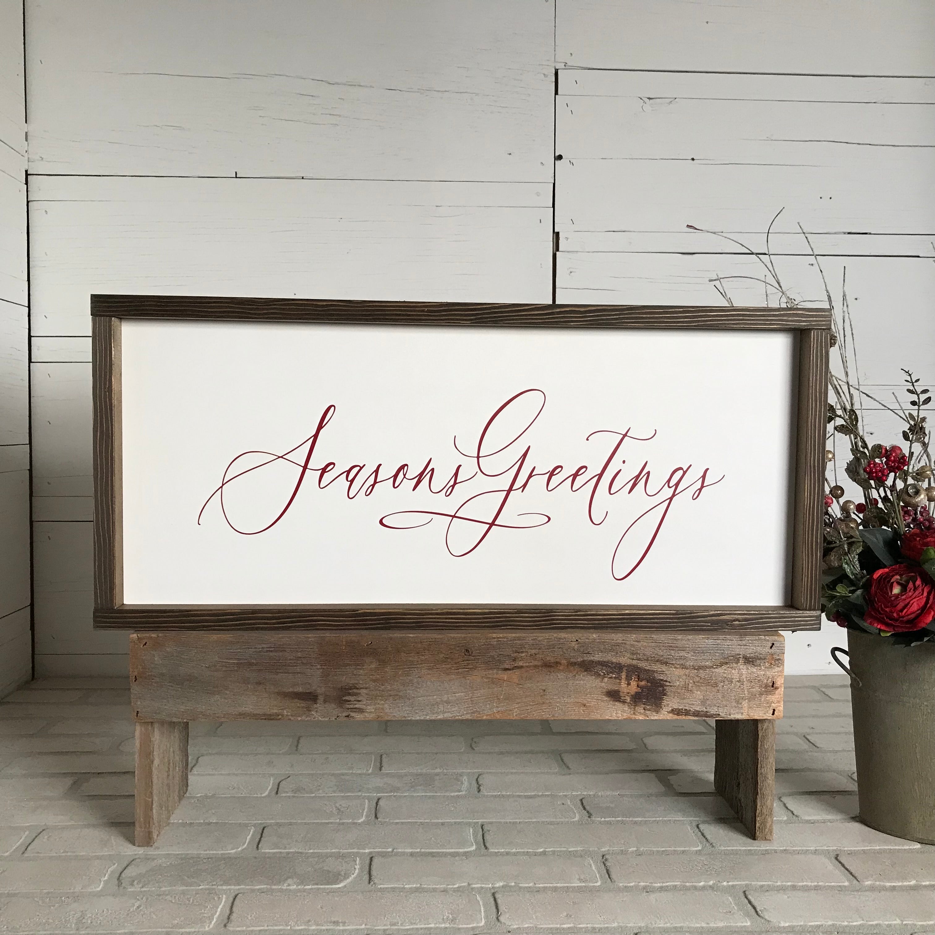 Seasons Greetings Farmhouse Sign