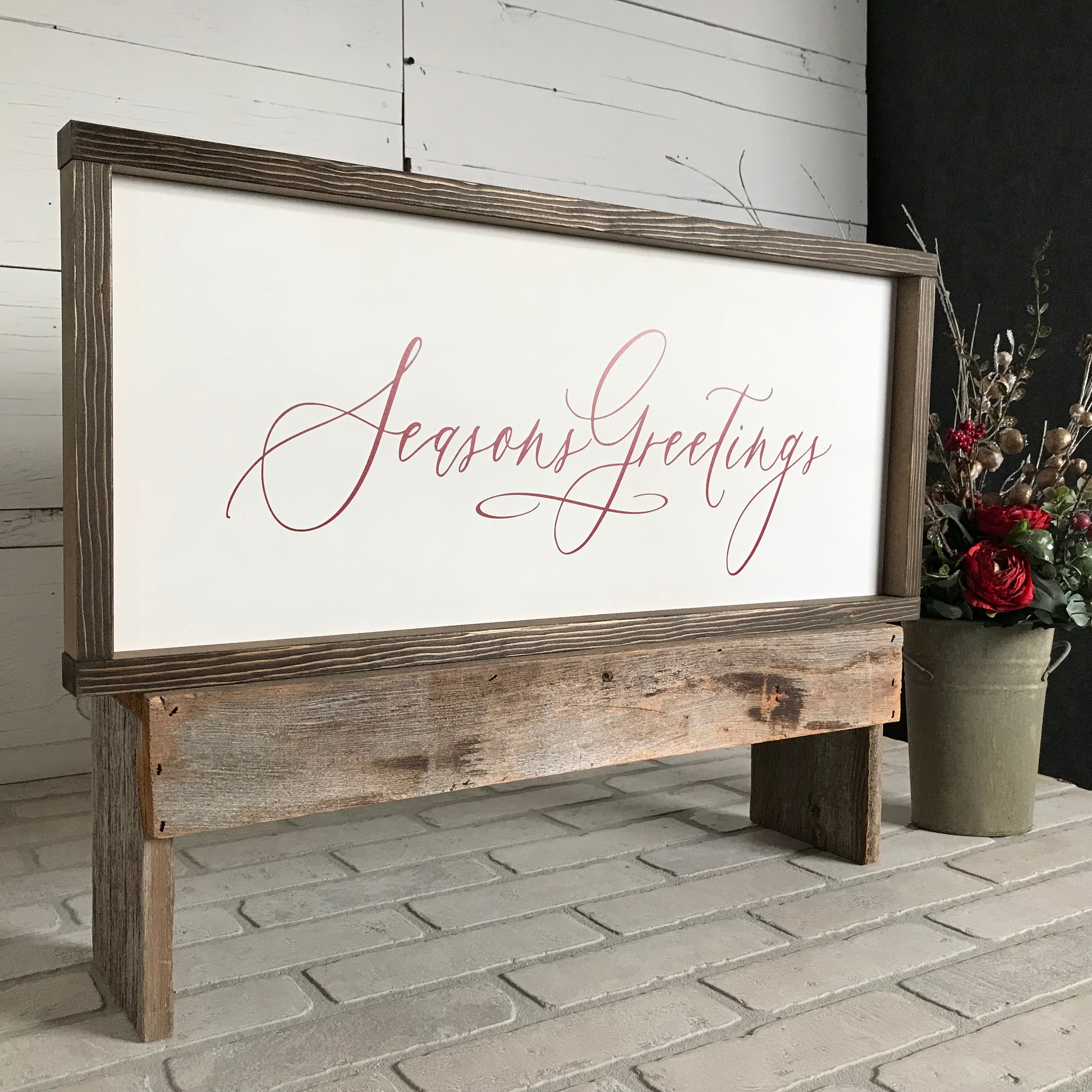 Seasons Greetings Farmhouse Sign