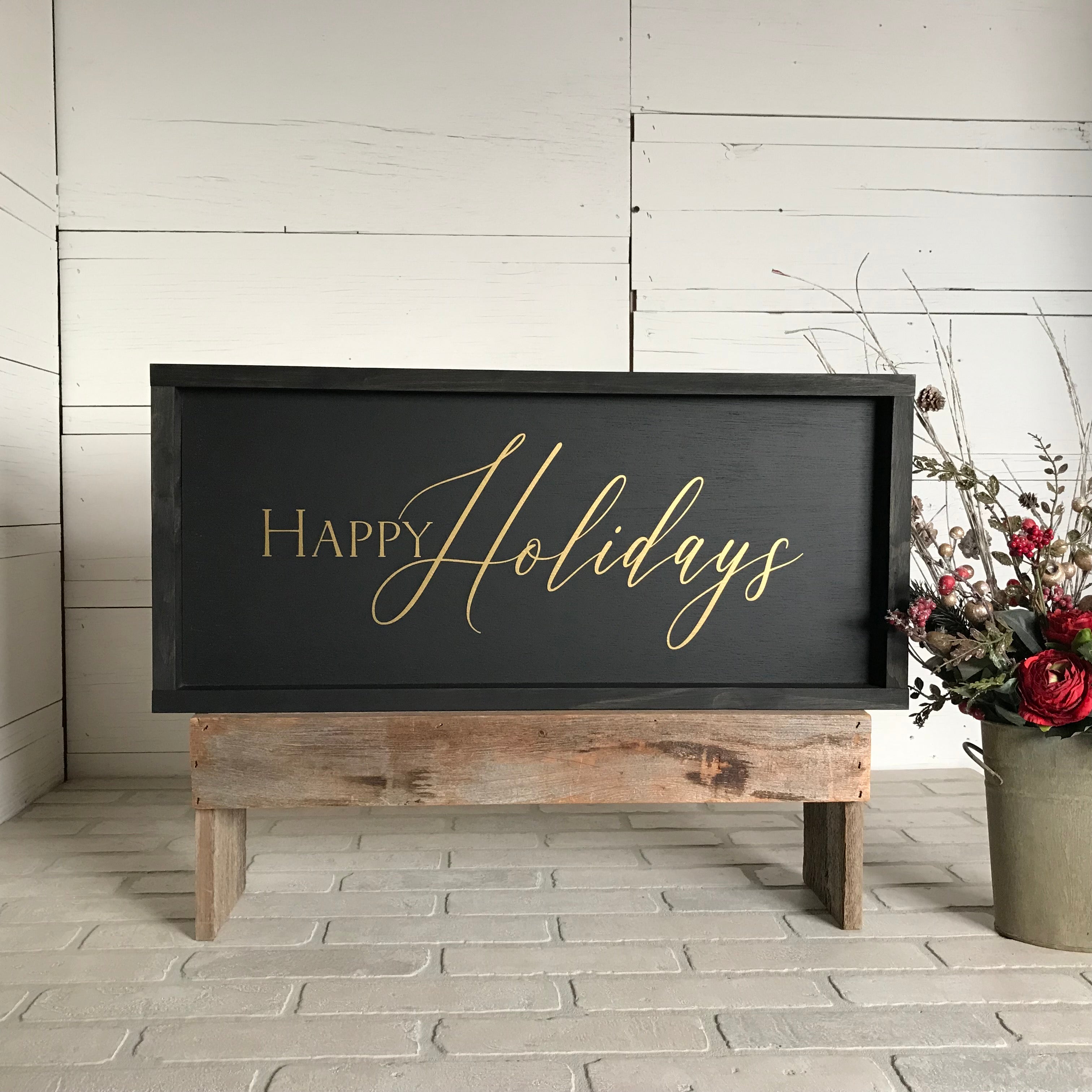 Happy Holidays Christmas Farmhouse Sign