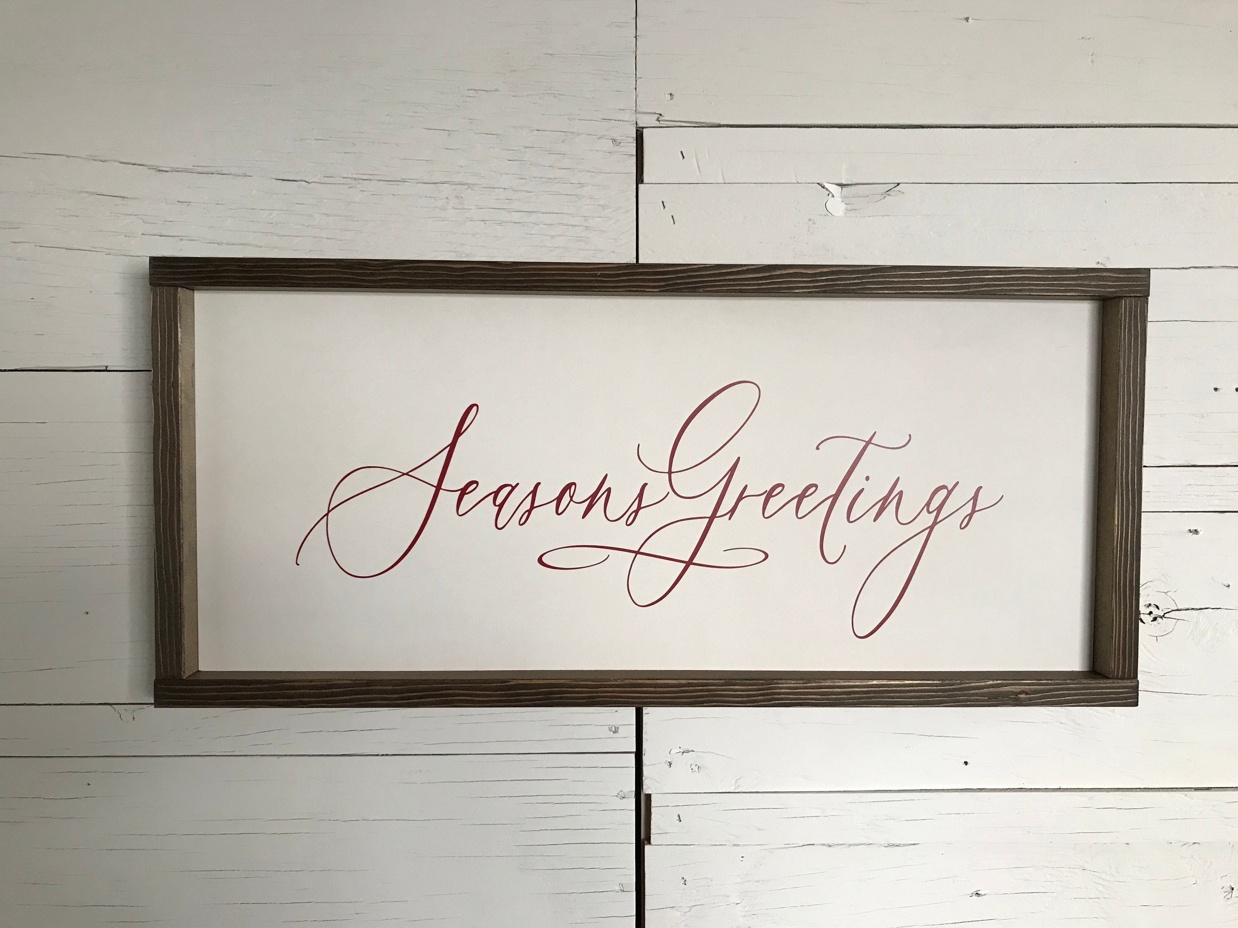 Seasons Greetings Farmhouse Sign