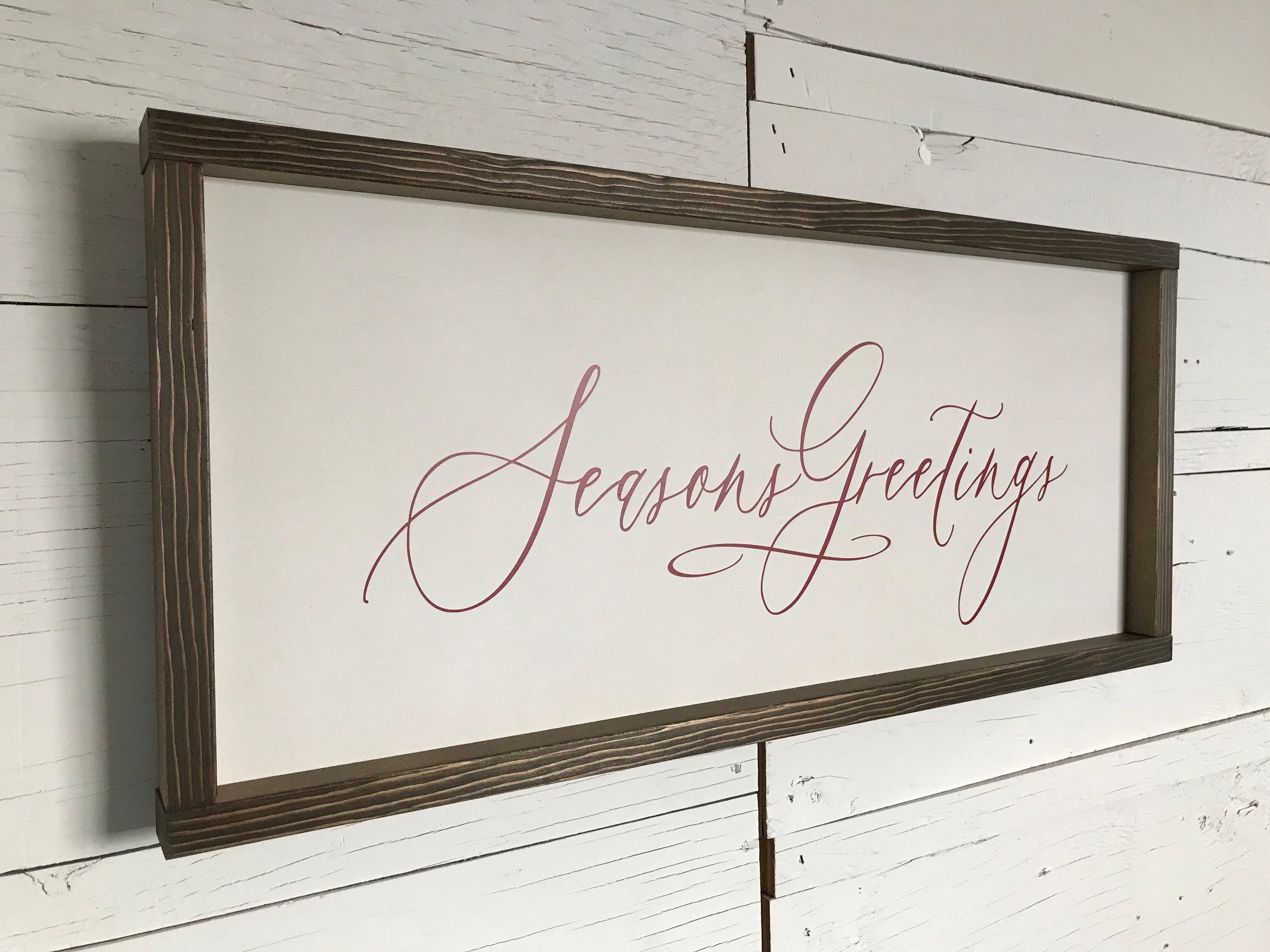 Seasons Greetings Farmhouse Sign