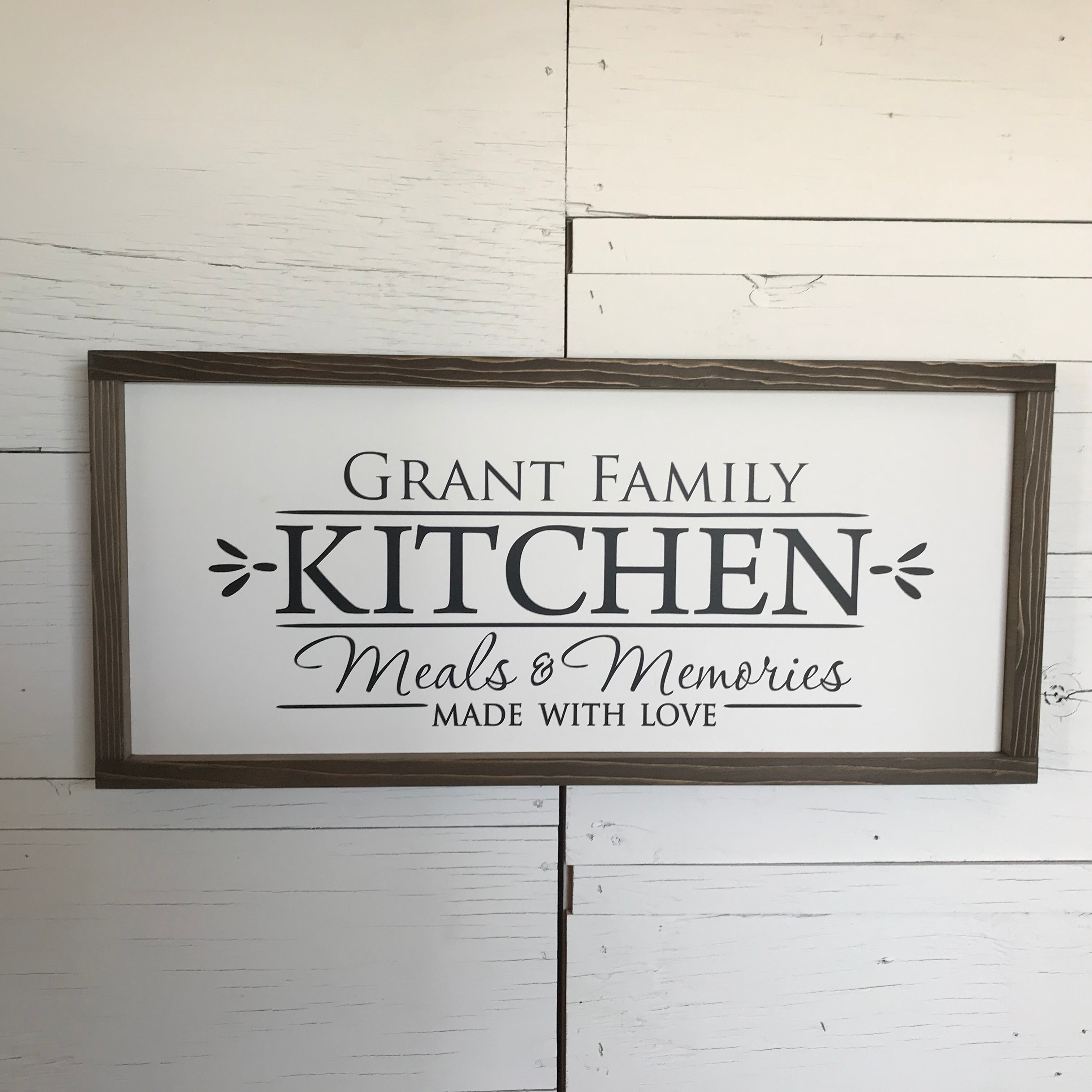 Personalized Family Name Kitchen Wood Framed Sign