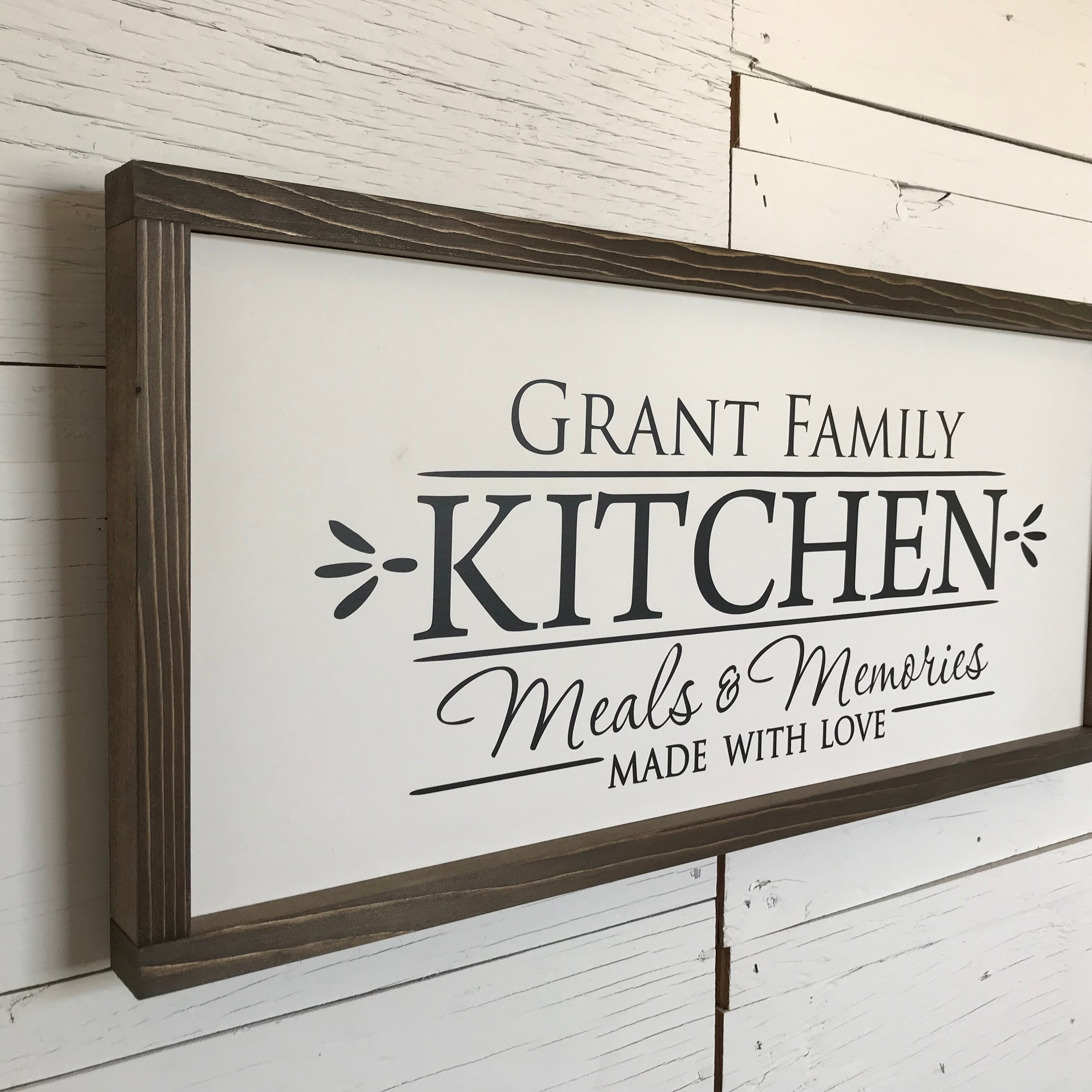 Personalized Family Name Kitchen Wood Framed Sign