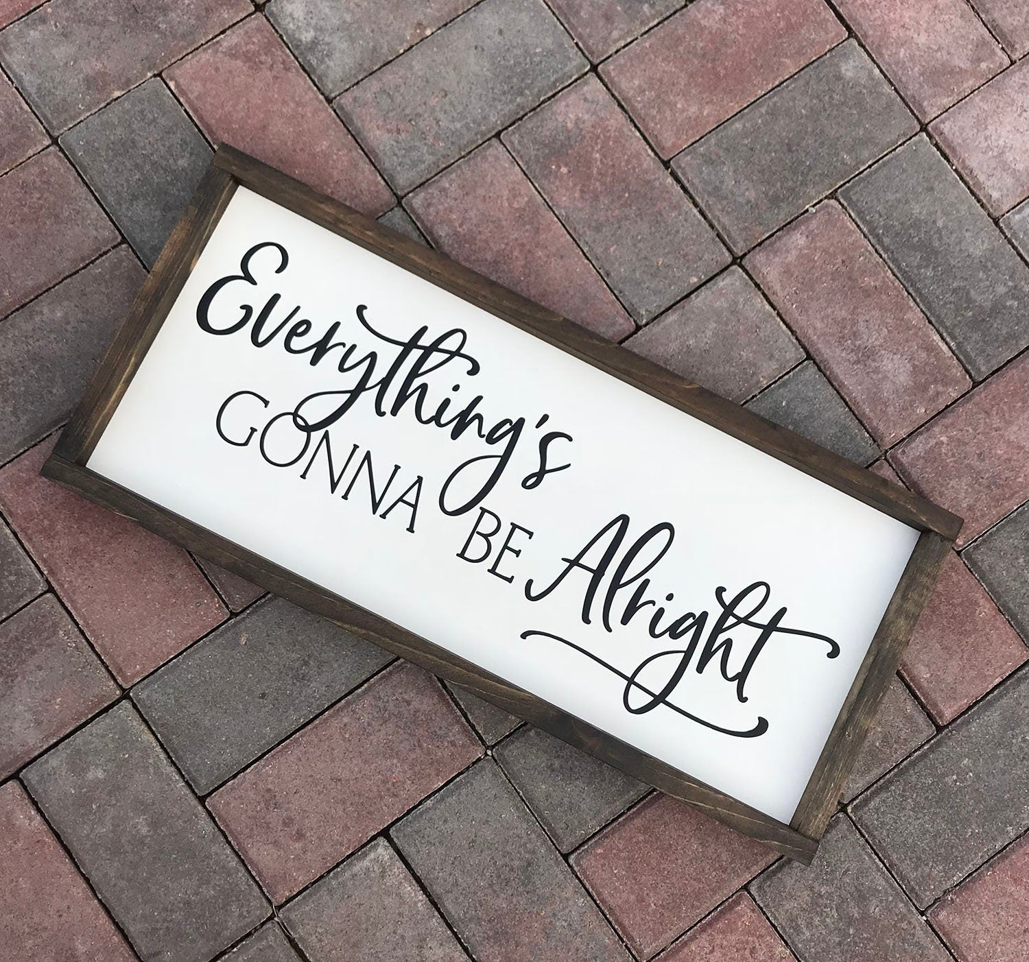 Everything's gonna be alright, rustic farmhouse sign, Family, country wood signs, farmhouse decor, home decor, gift for her, inspirational