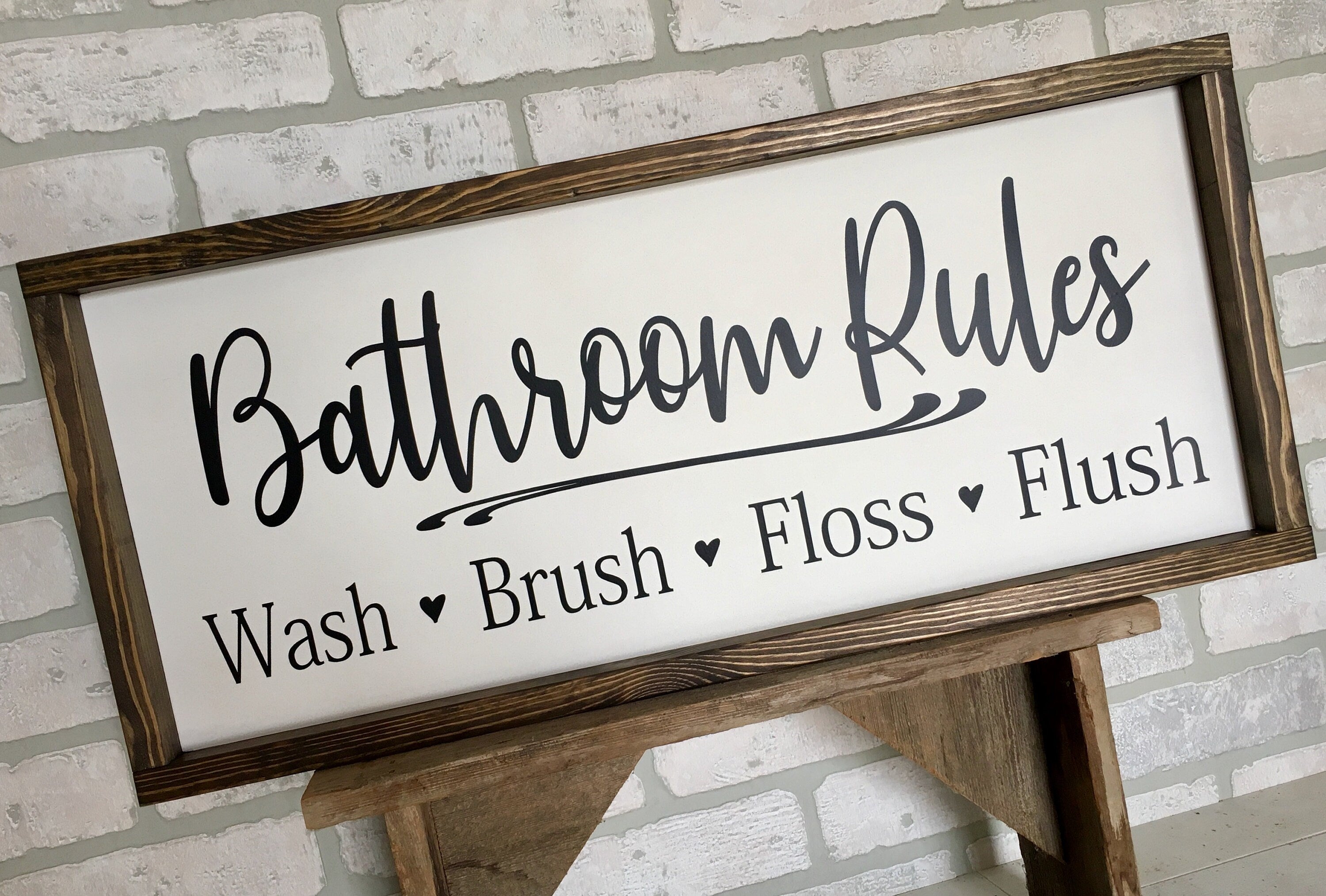 Bathroom rules, farmhouse sign, rustic, country wood signs, farmhouse decor, home decor