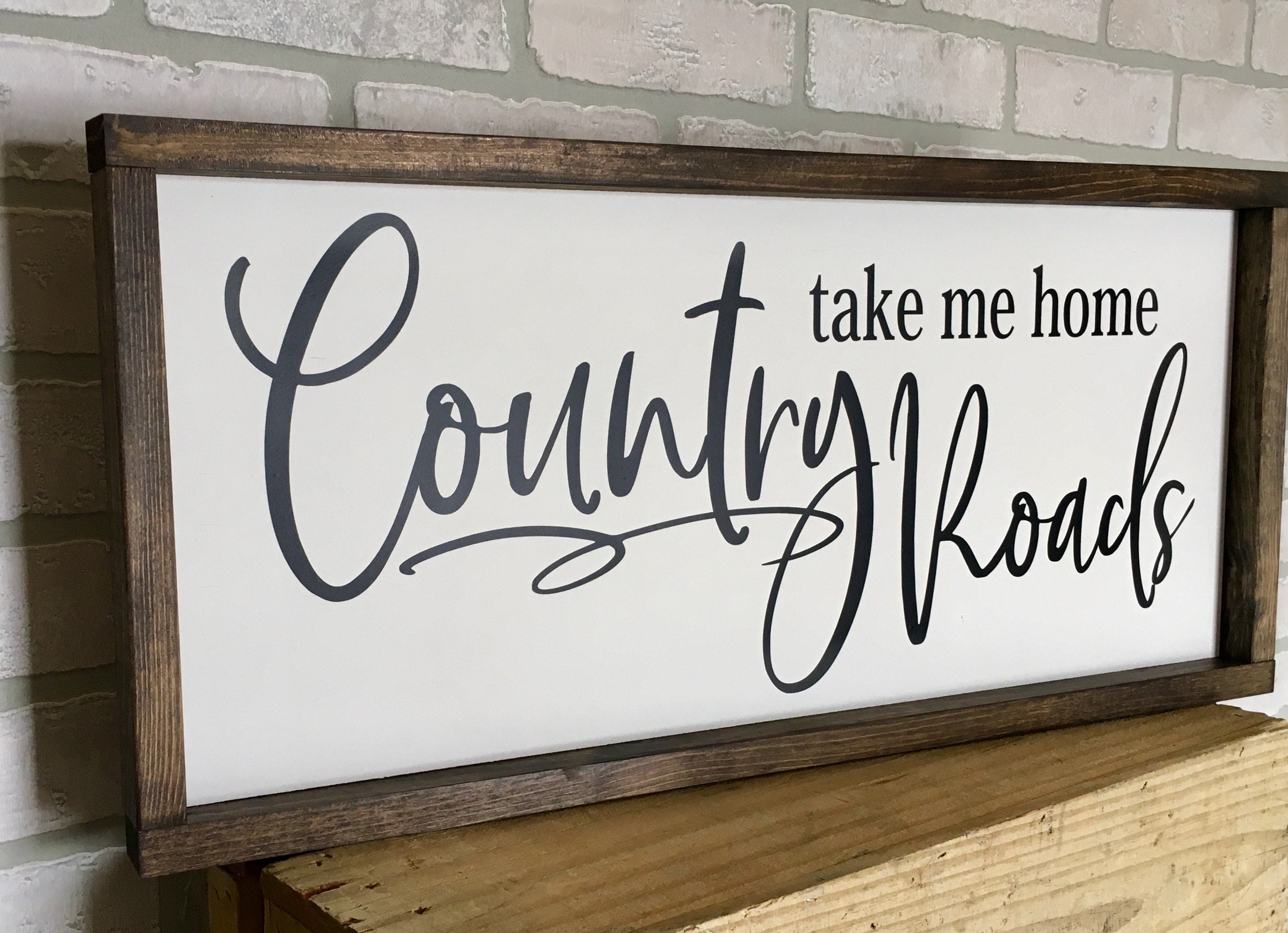 take me home country roads, farmhouse sign, rustic, country wood picture, wall decor