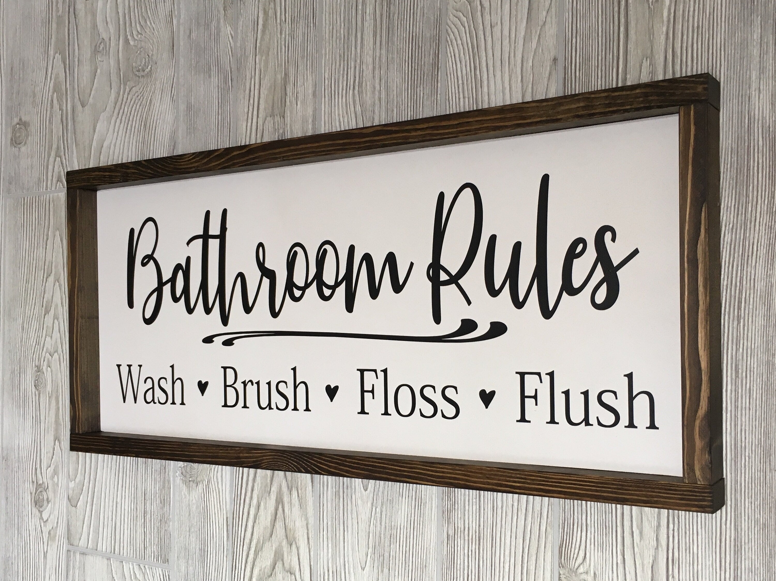 Bathroom rules, farmhouse sign, rustic, country wood signs, farmhouse decor, home decor