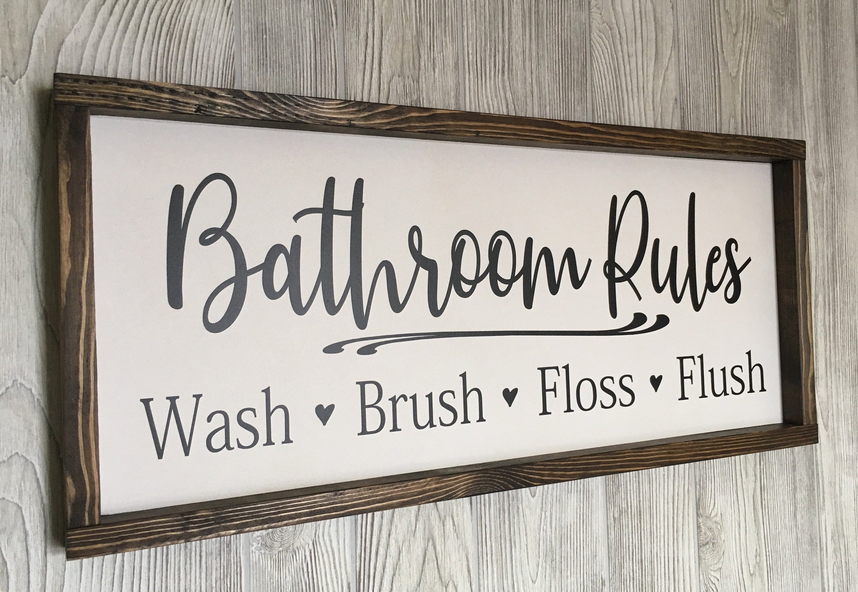 Bathroom rules, farmhouse sign, rustic, country wood signs, farmhouse decor, home decor