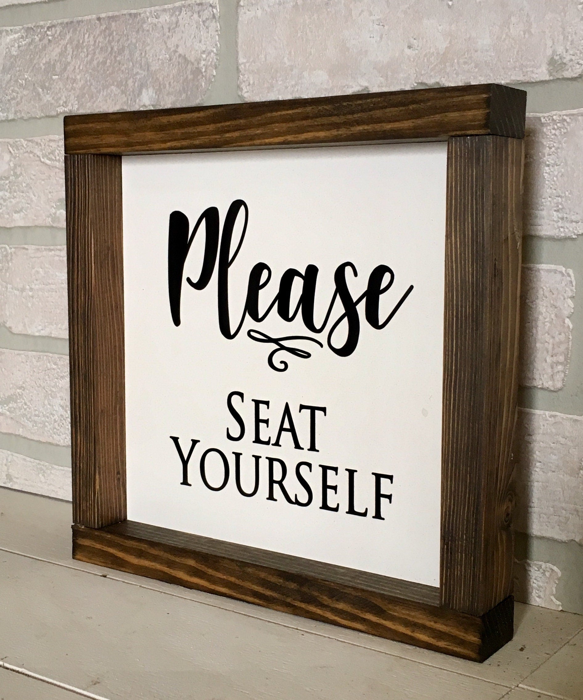 Please seat yourself, rustic farmhouse decor, wood sign, country signs, Shabby Chic, farmhouse signs, home decor