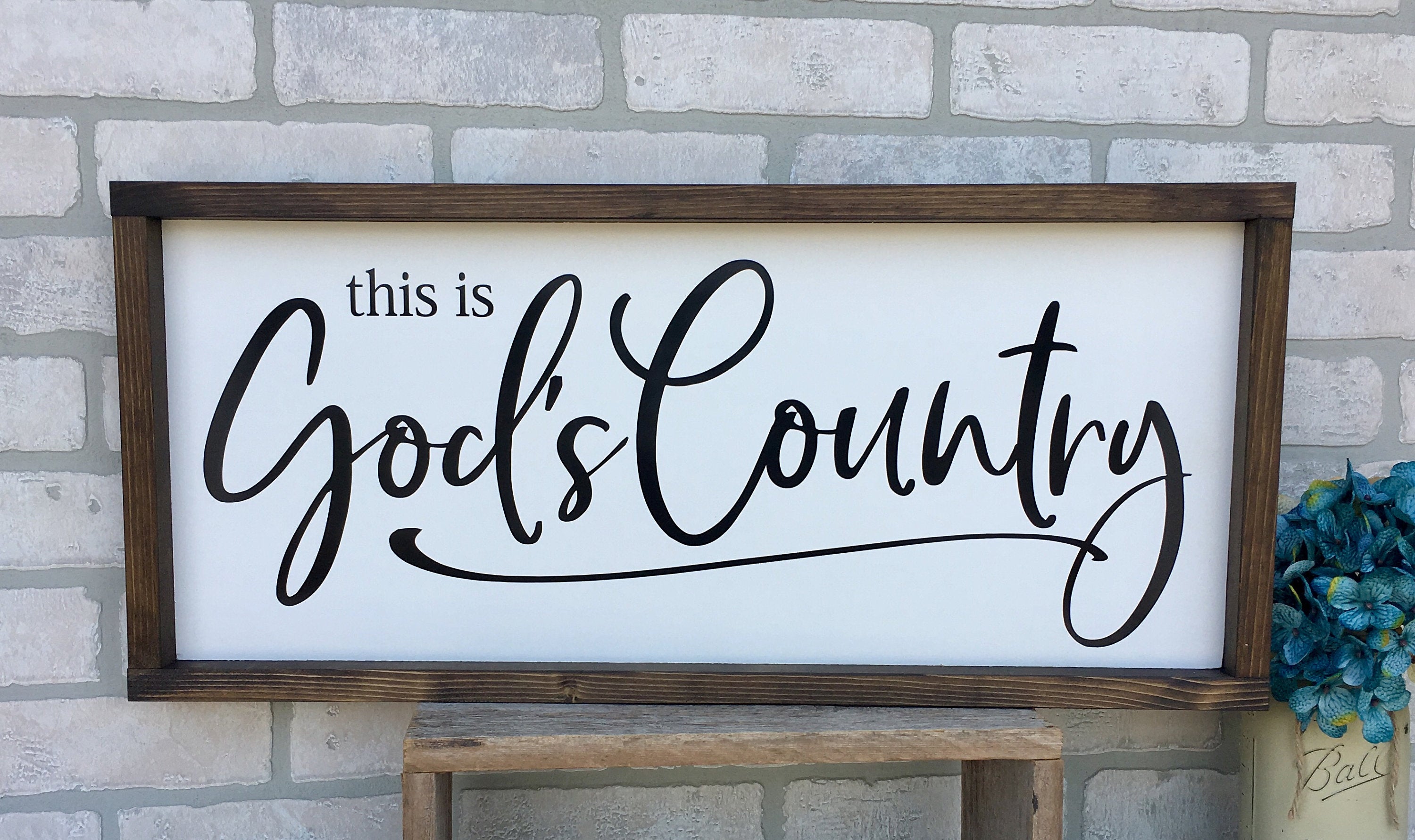 this is God's Country, rustic farmhouse sign , shiplap wood signs, home decor, gift for her