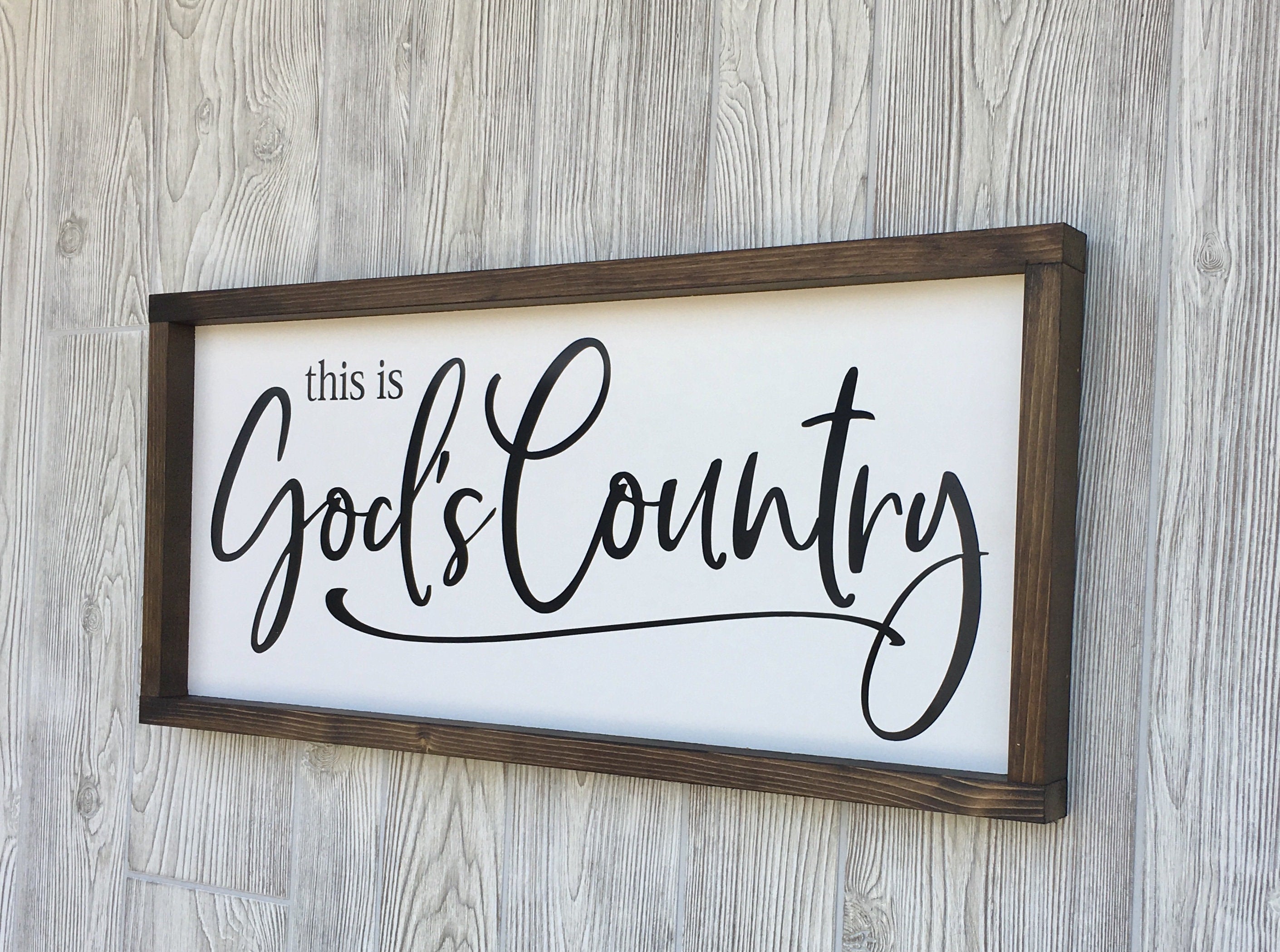 this is God's Country, rustic farmhouse sign , shiplap wood signs, home decor, gift for her