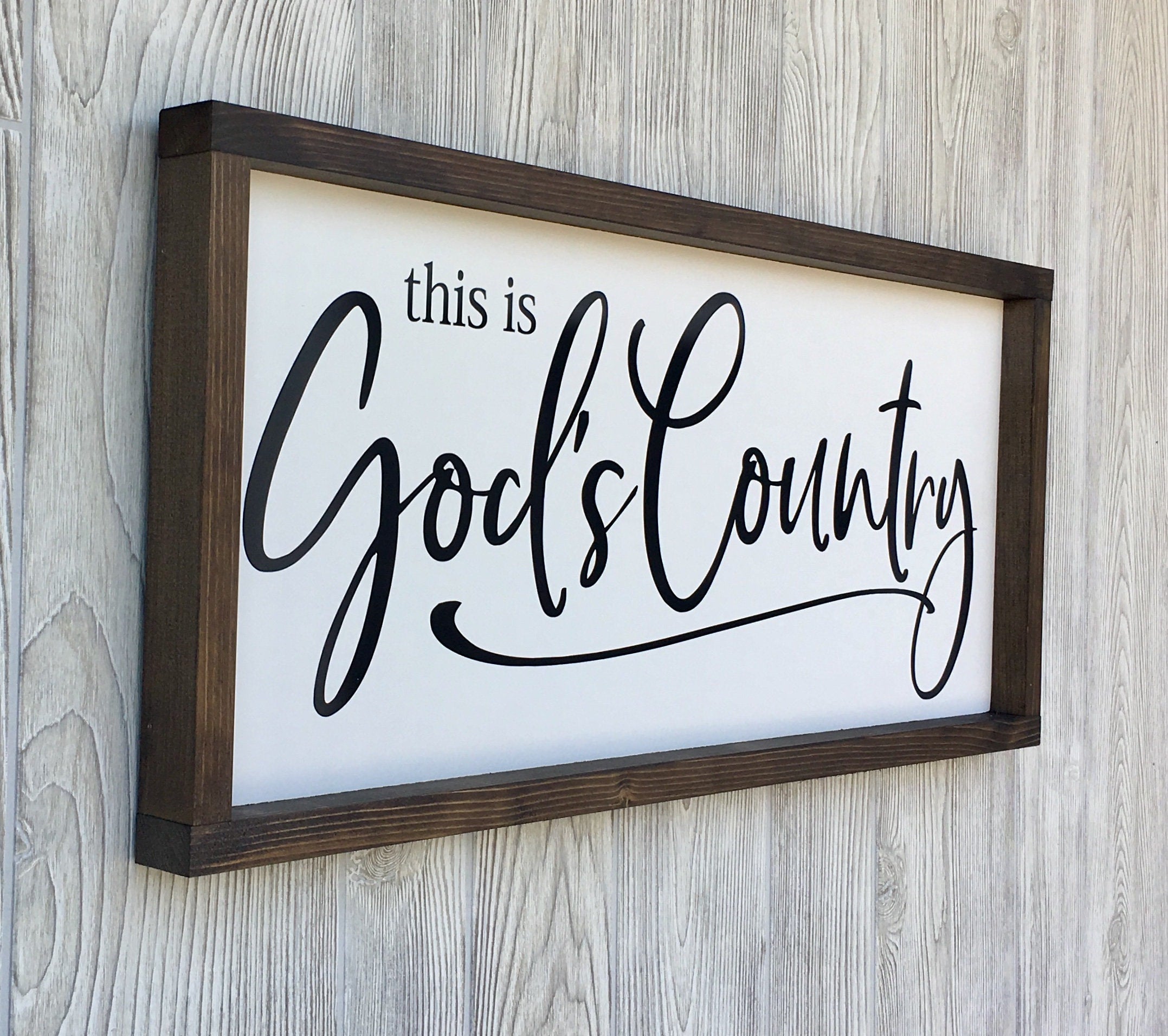 this is God's Country, rustic farmhouse sign , shiplap wood signs, home decor, gift for her