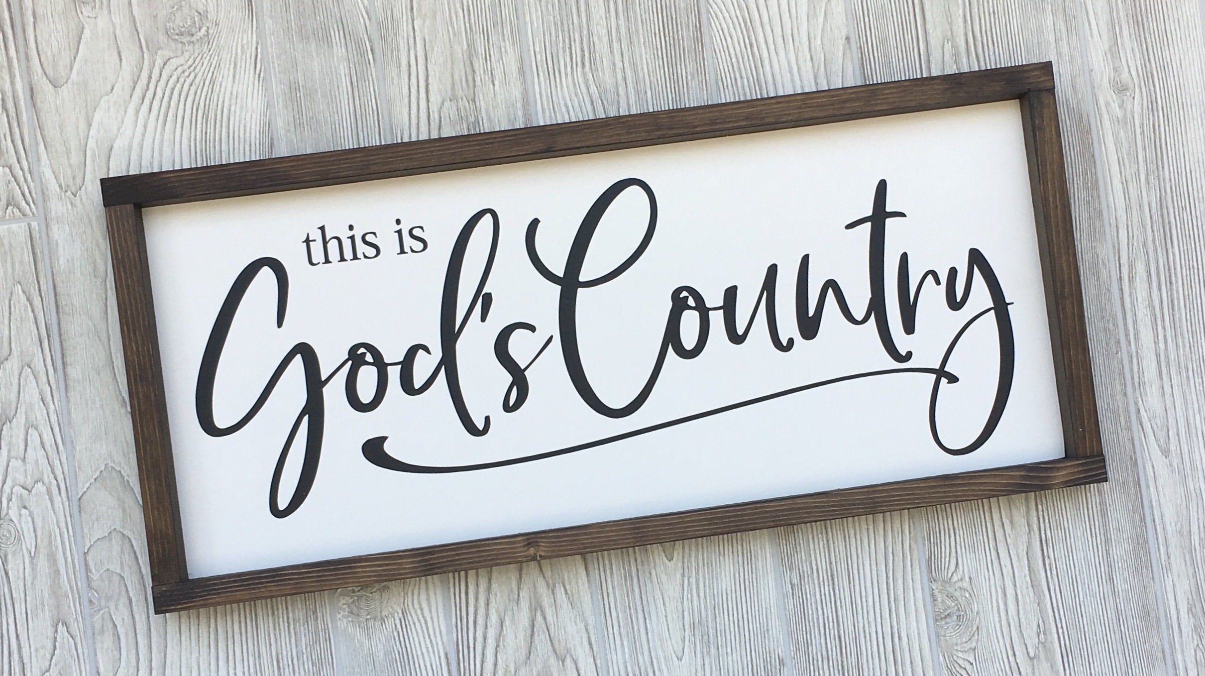 this is God's Country, rustic farmhouse sign , shiplap wood signs, home decor, gift for her
