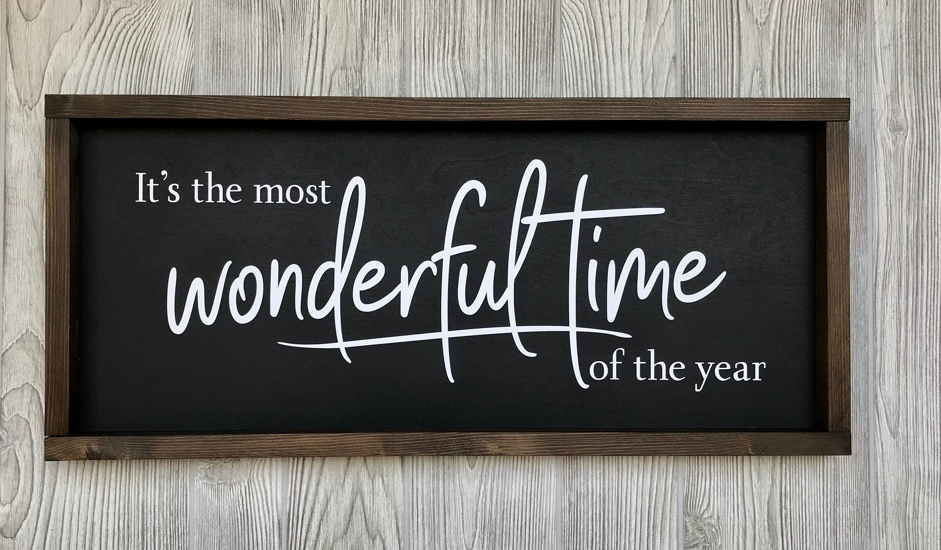 it's the most wonderful time of the year, rustic farmhouse sign , holiday wood sign, home decor
