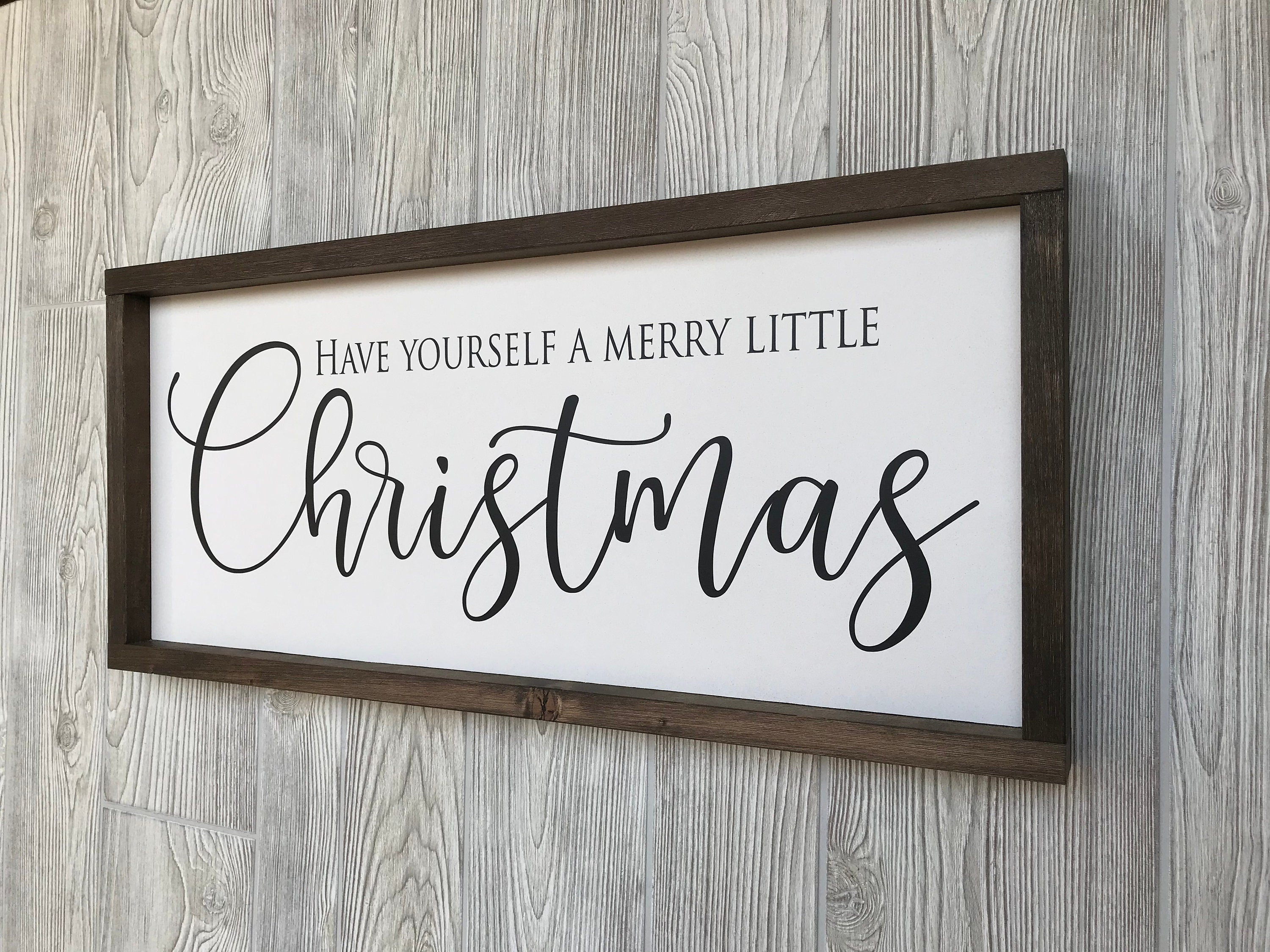 have yourself a merry little christmas, rustic farmhouse sign , holiday wood sign, home decor