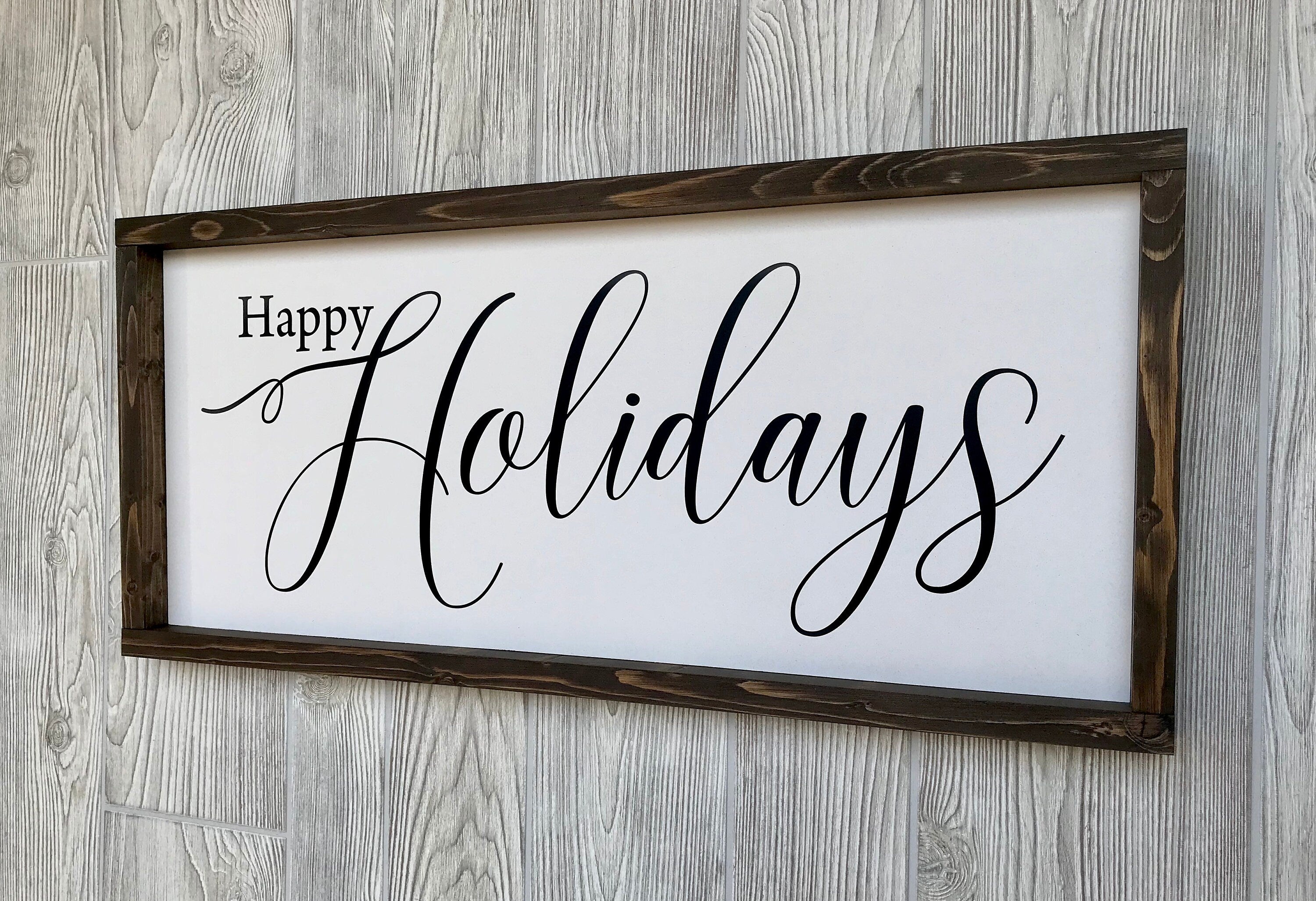 happy holidays, rustic farmhouse sign , holiday wood sign, home decor