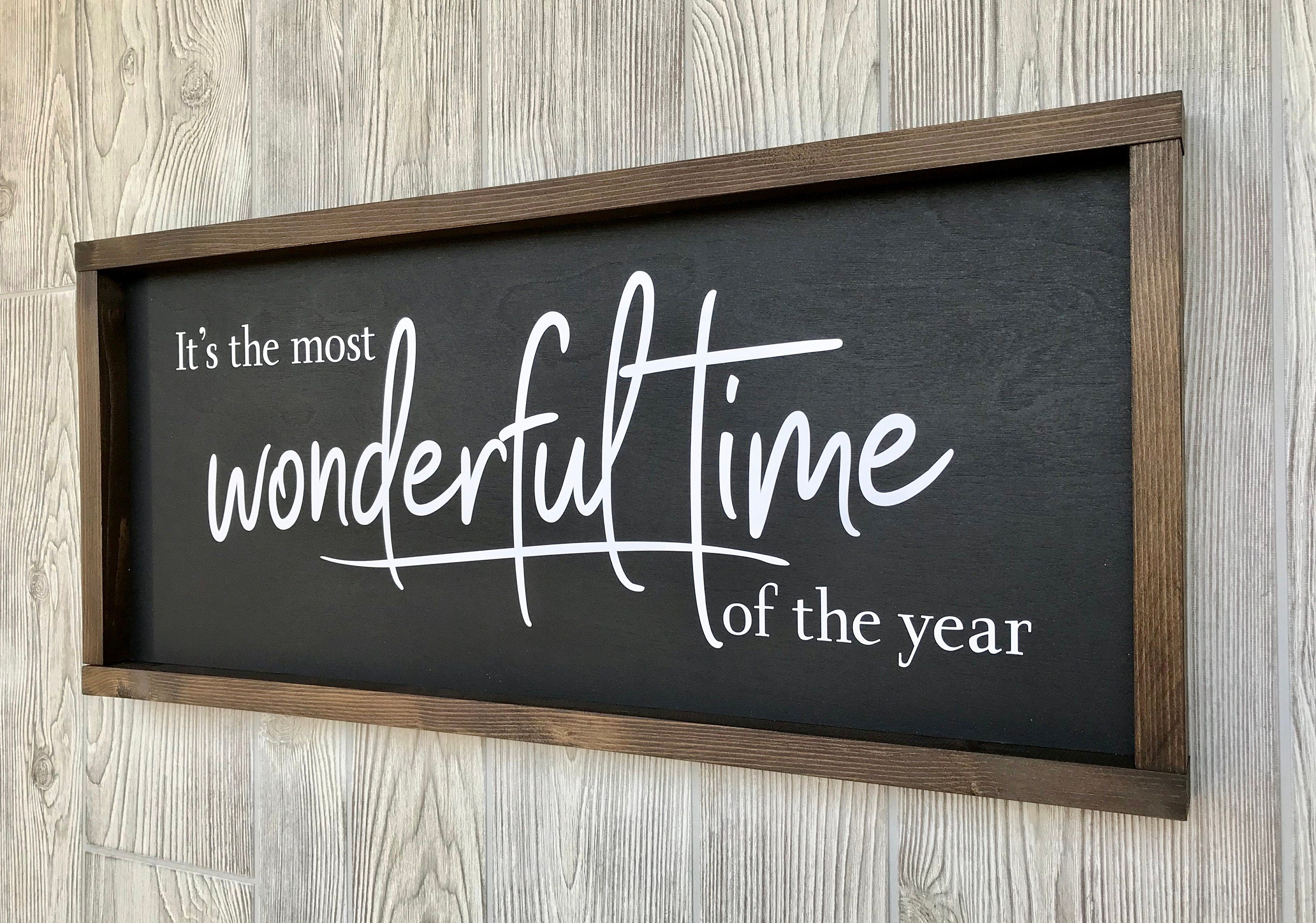 it's the most wonderful time of the year, rustic farmhouse sign , holiday wood sign, home decor
