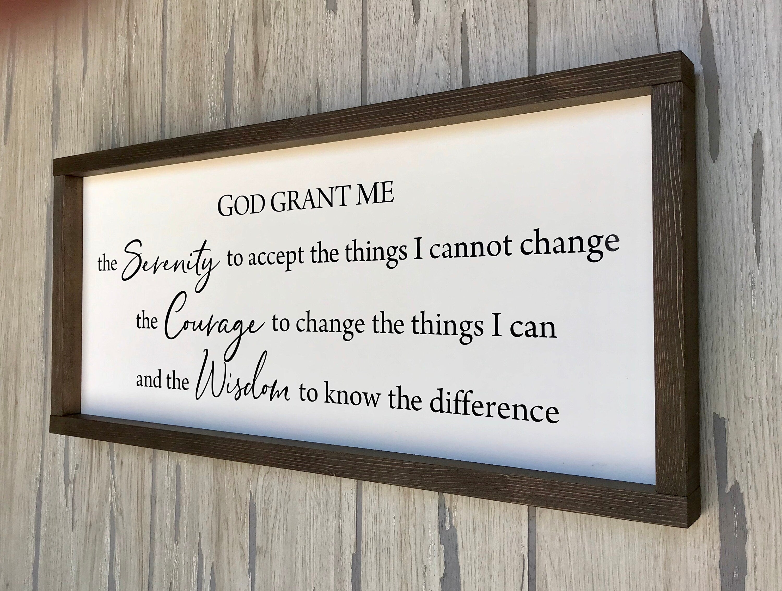 Serenity Prayer , wooden wall decor, farmhouse sign, prayer picture