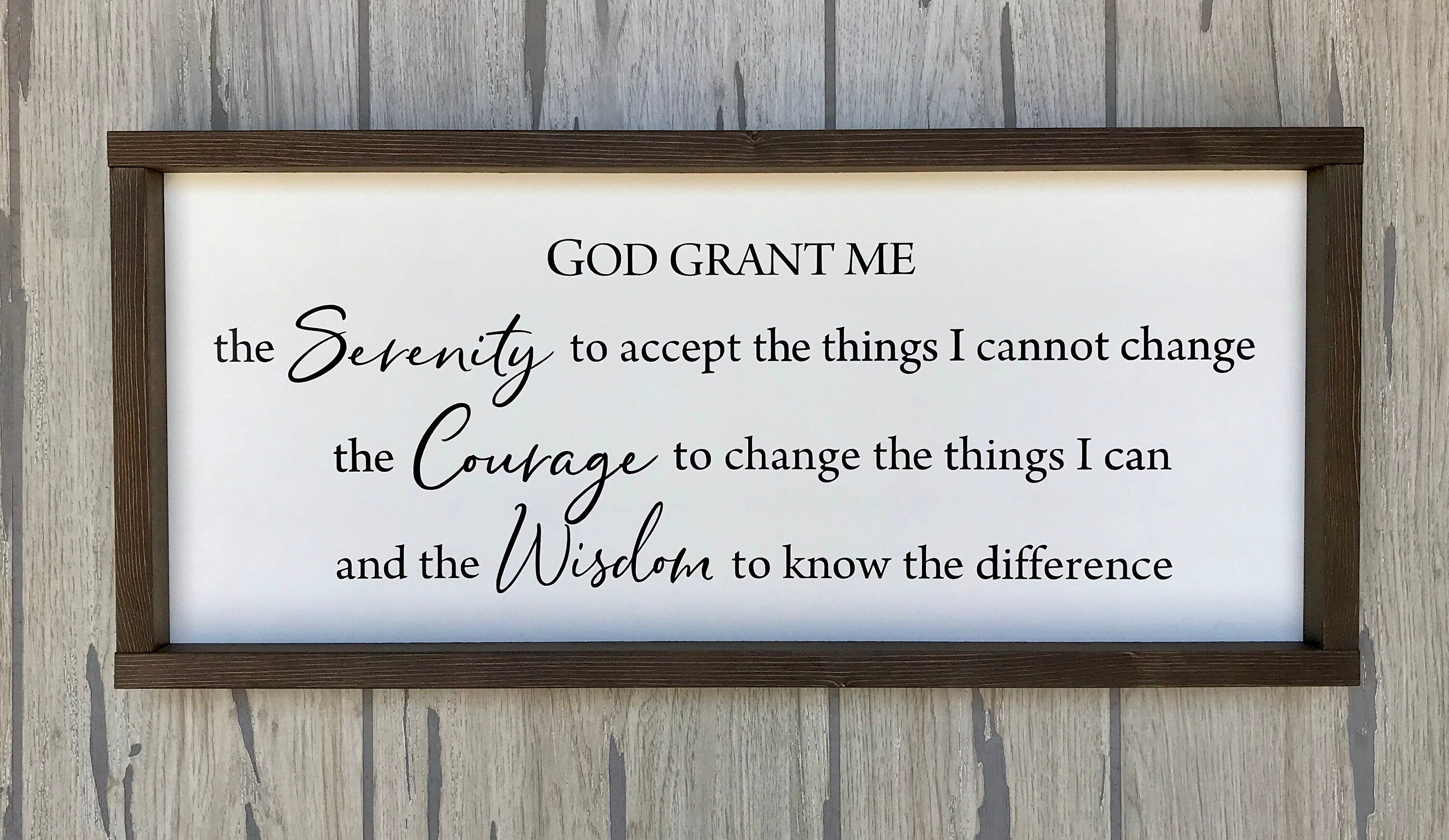 Serenity Prayer , wooden wall decor, farmhouse sign, prayer picture