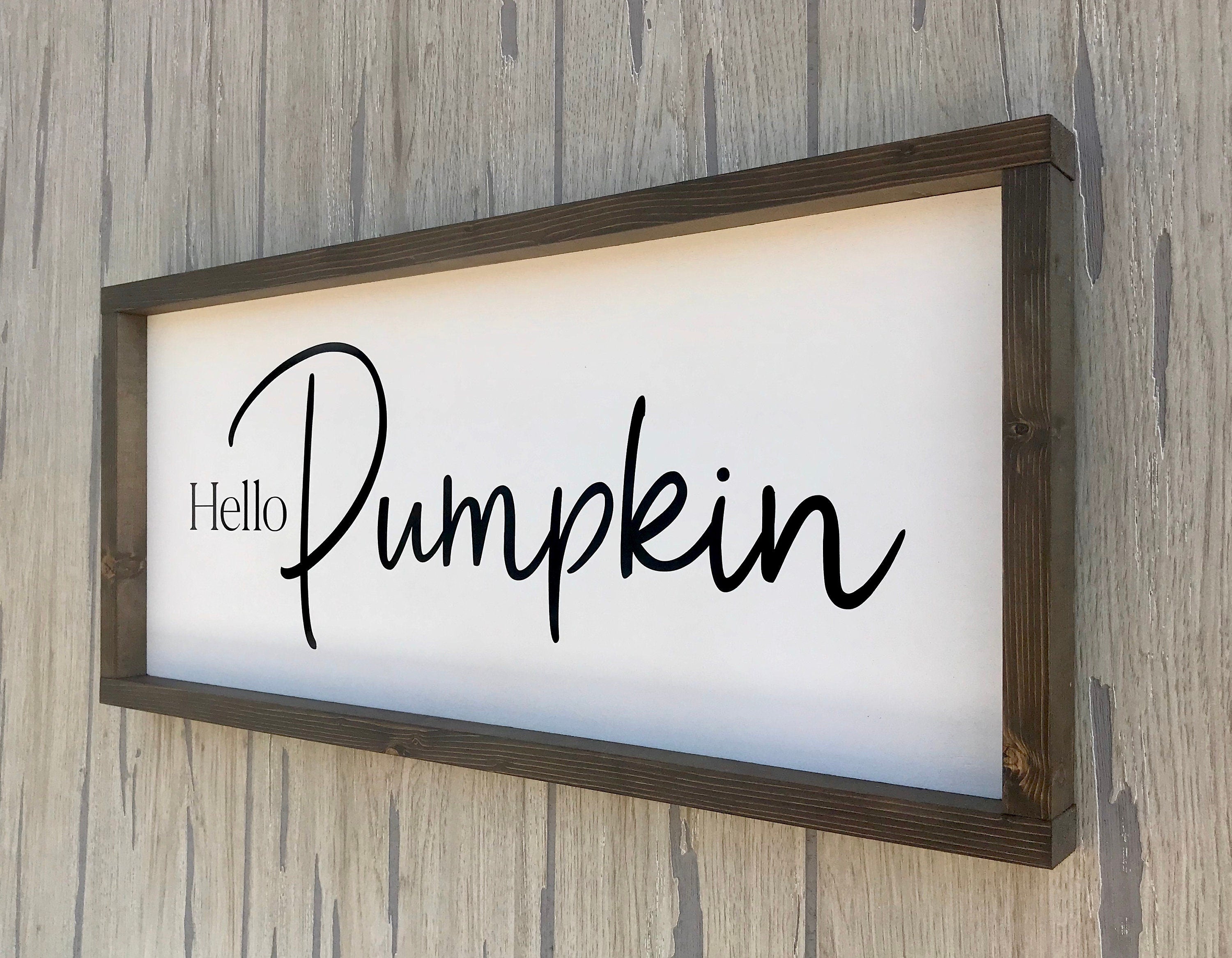 Hello Pumpkin, shiplap style rustic farmhouse sign , fall wood signs, home decor, gift for her