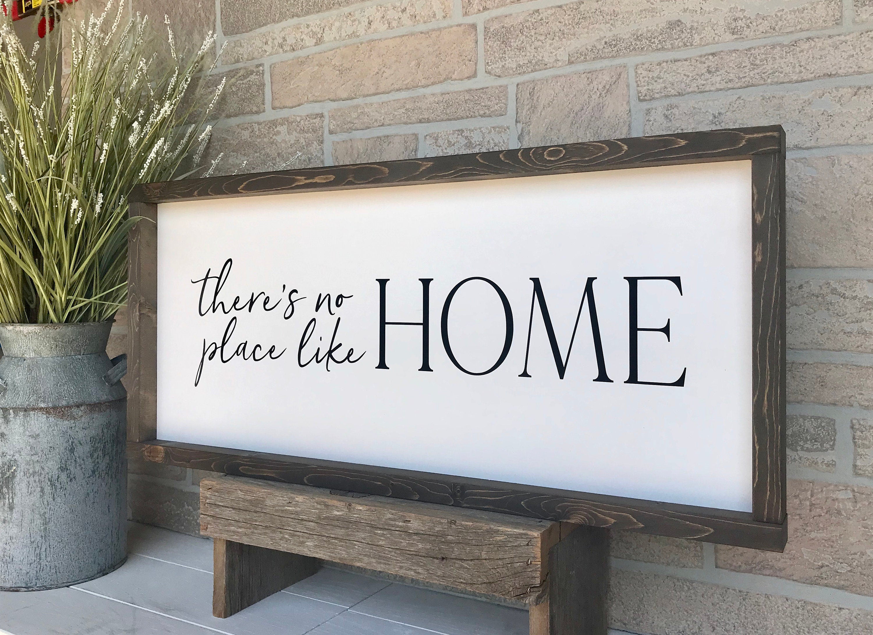 there's no place like home, shiplap style farmhouse sign , country wood signs, home decor, gift for her