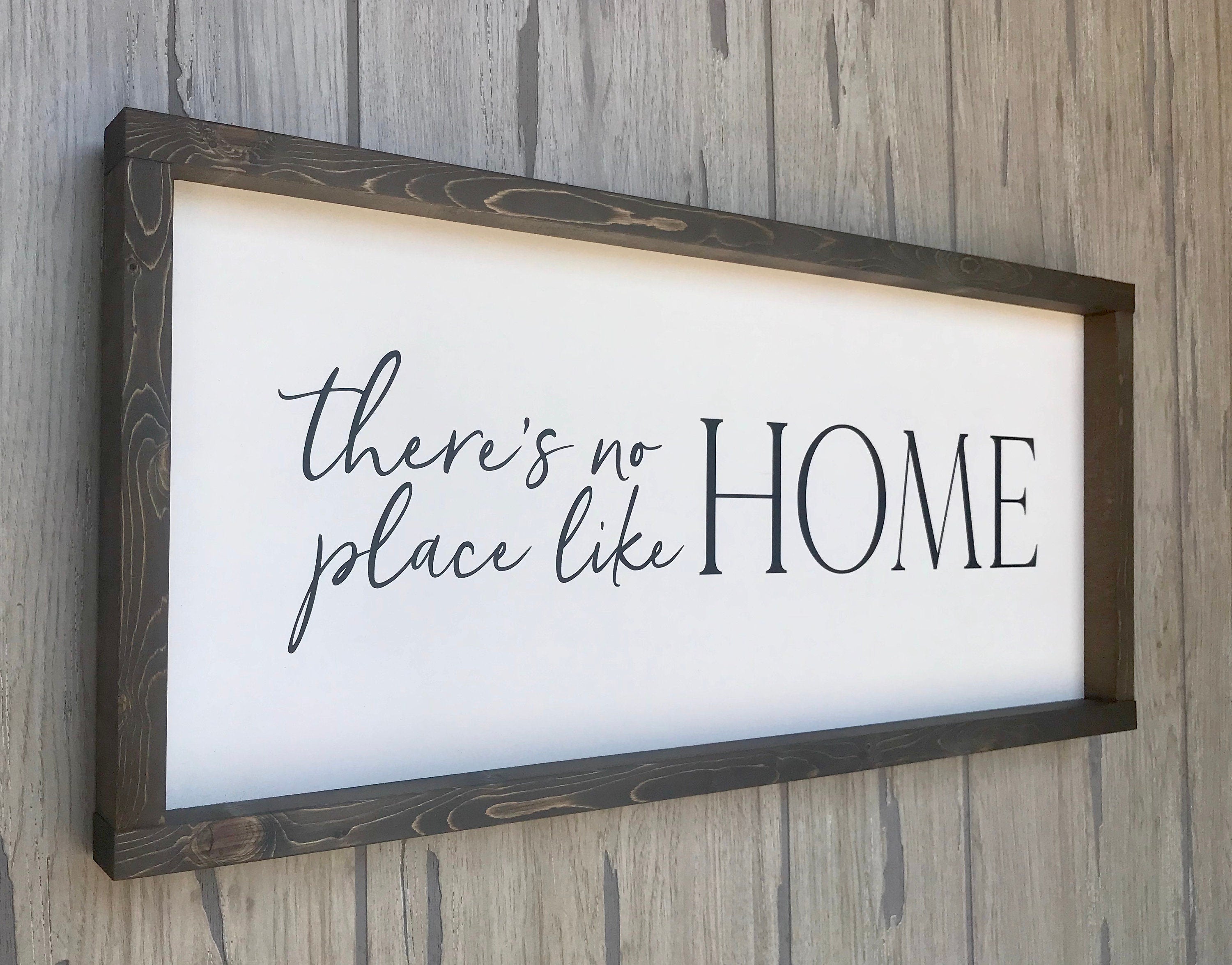 there's no place like home, shiplap style farmhouse sign , country wood signs, home decor, gift for her