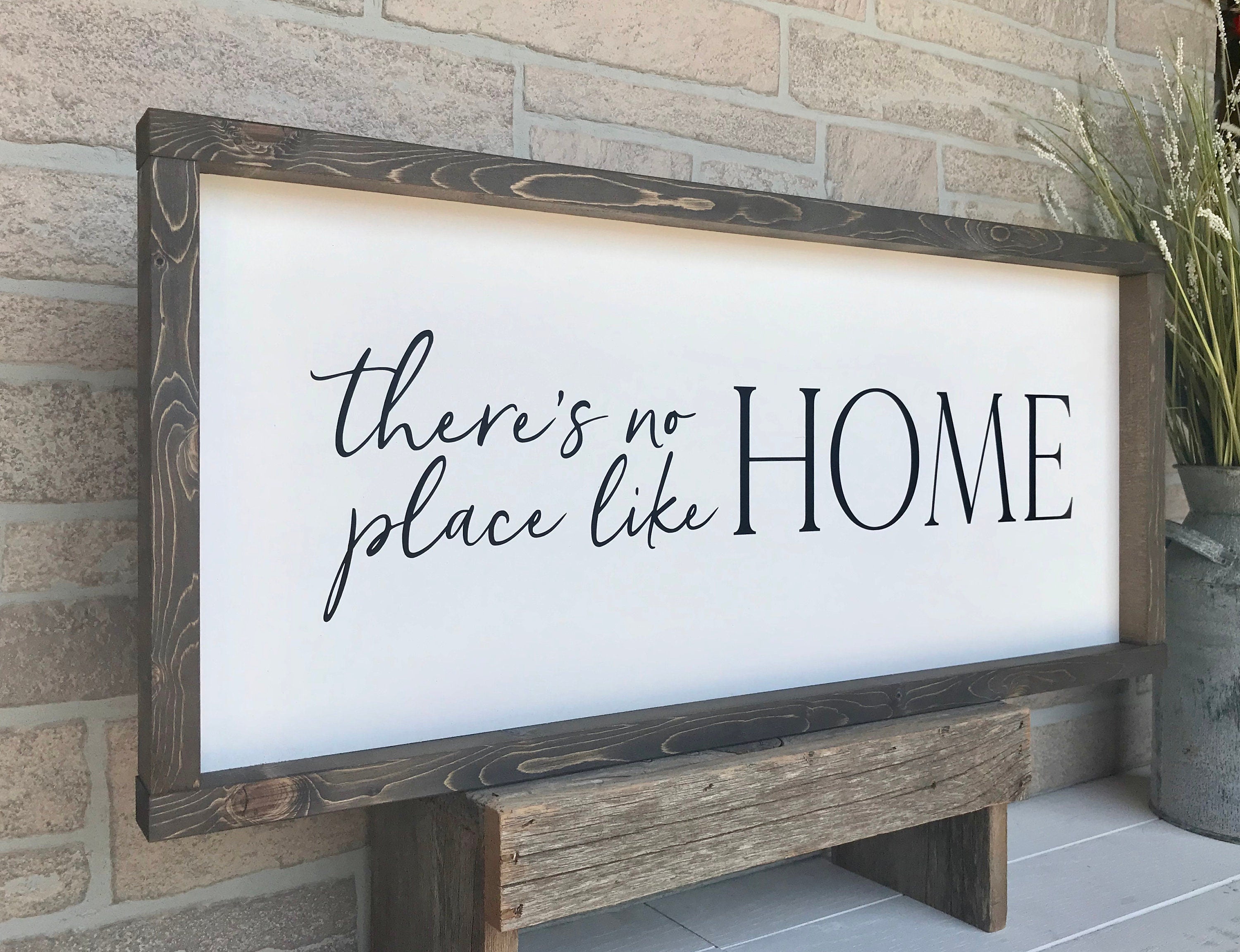 there's no place like home, shiplap style farmhouse sign , country wood signs, home decor, gift for her
