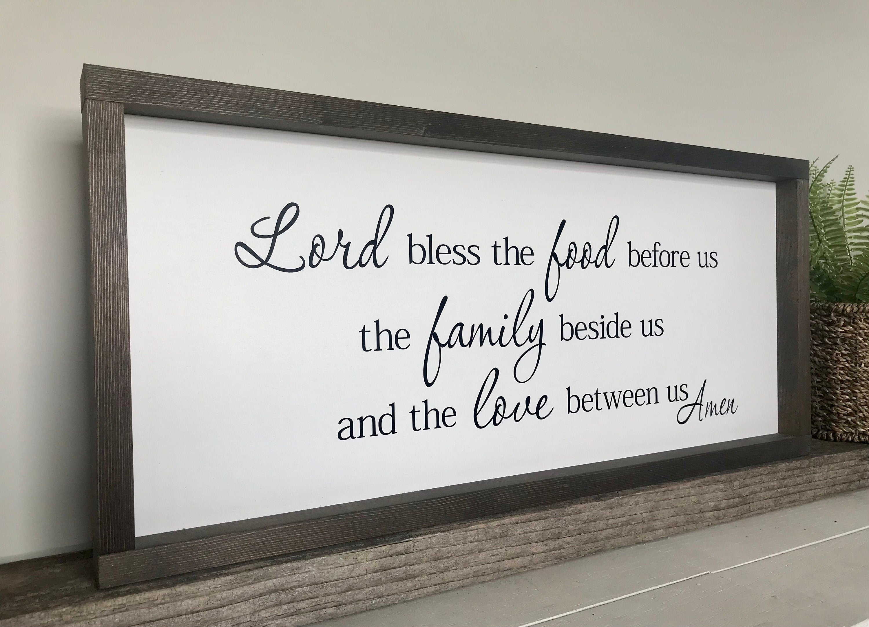 Bless the food before us, rustic farmhouse sign , country wood signs, home decor, dining room sign