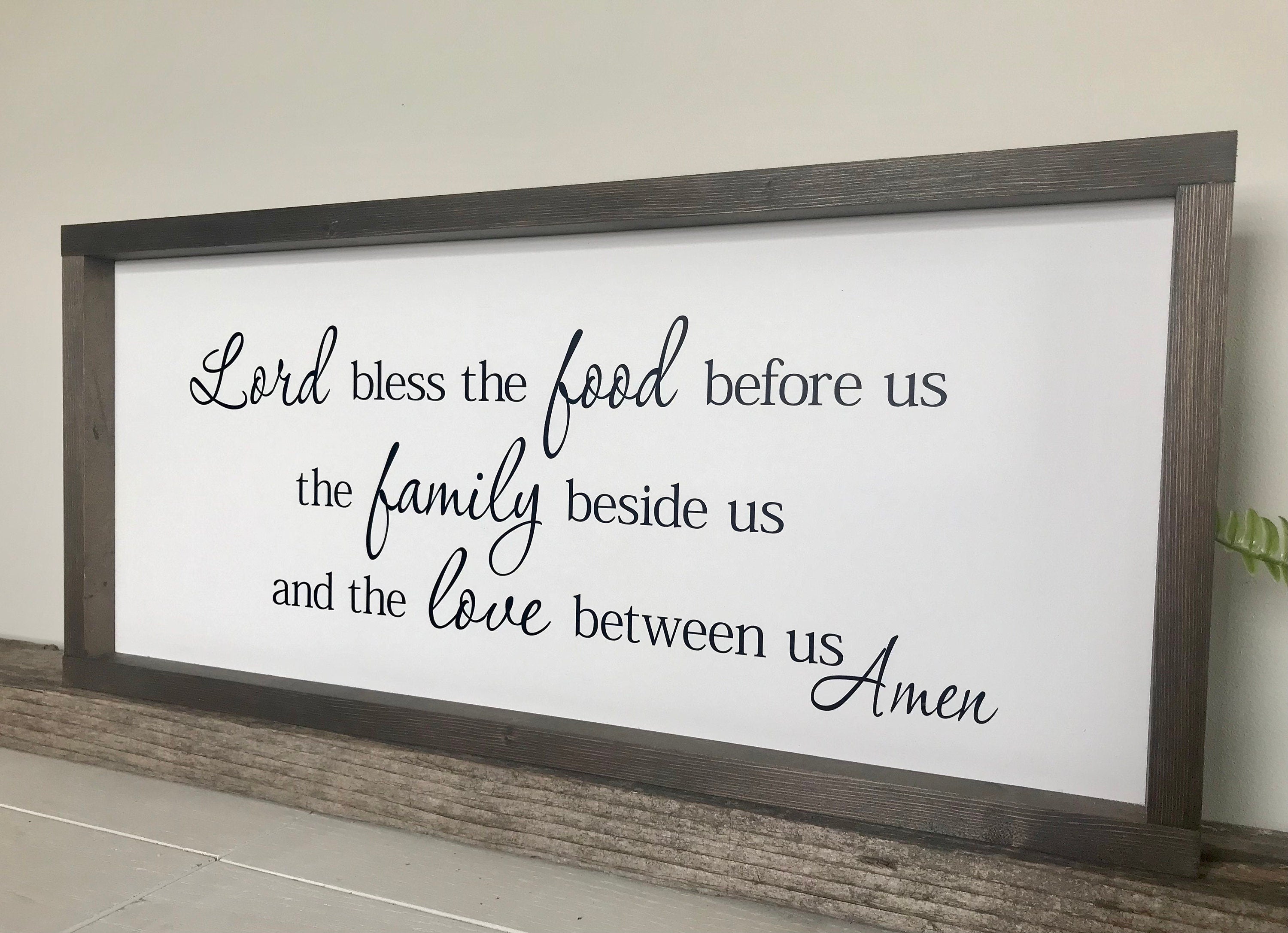 Bless the food before us, rustic farmhouse sign , country wood signs, home decor, dining room sign