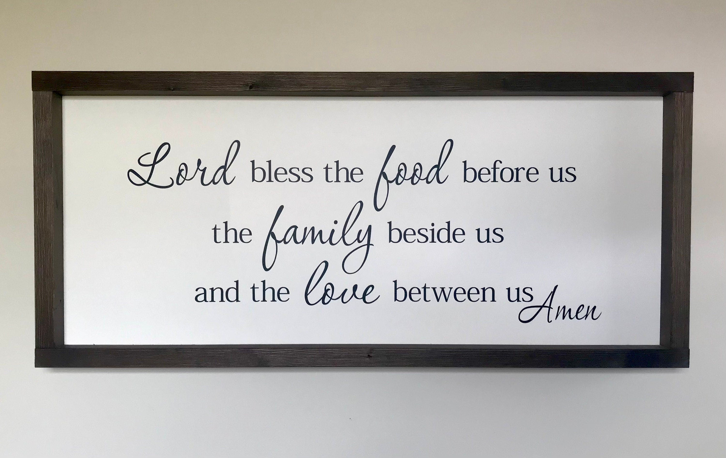 Bless the food before us, rustic farmhouse sign , country wood signs, home decor, dining room sign