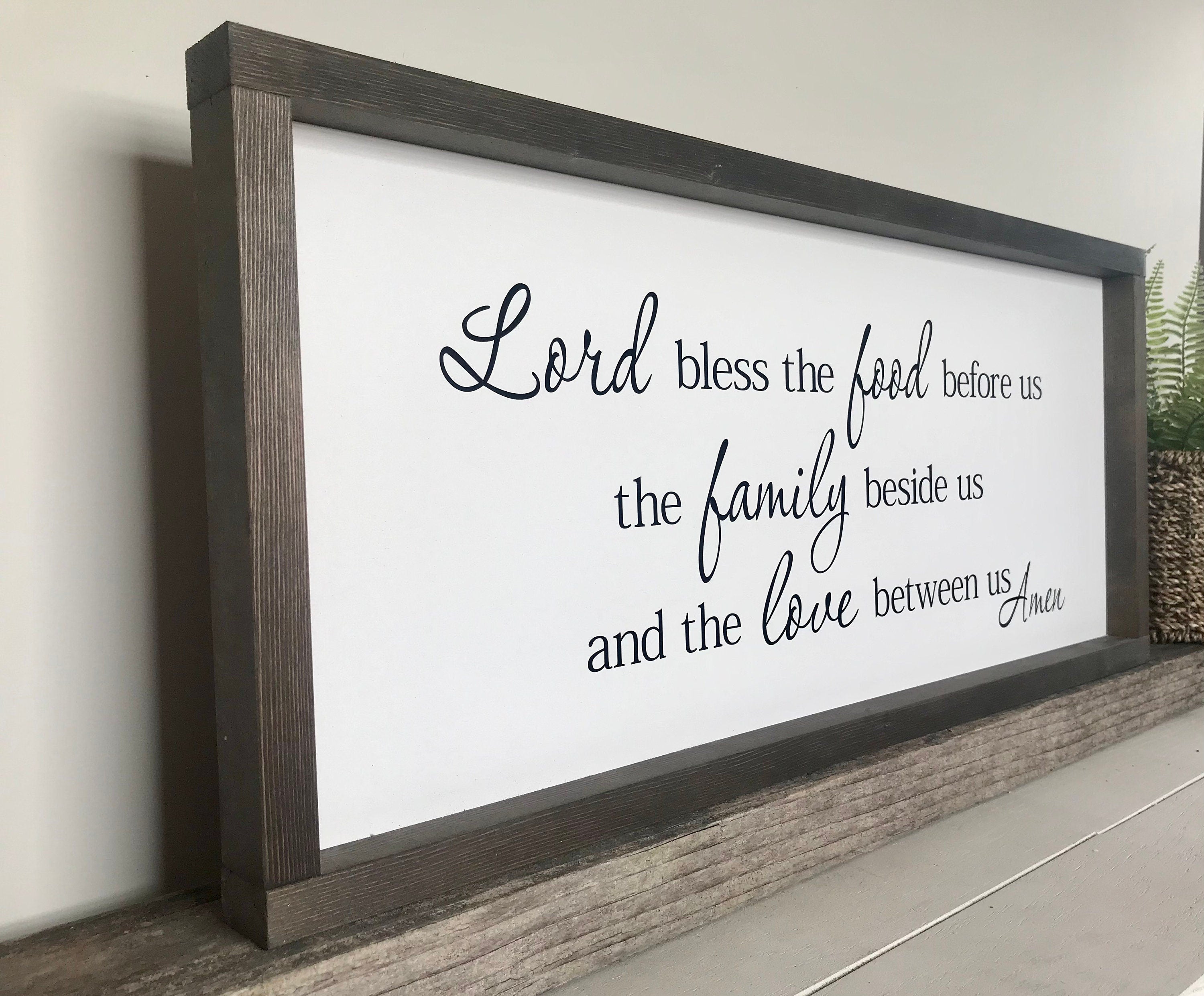 Bless the food before us, rustic farmhouse sign , country wood signs, home decor, dining room sign