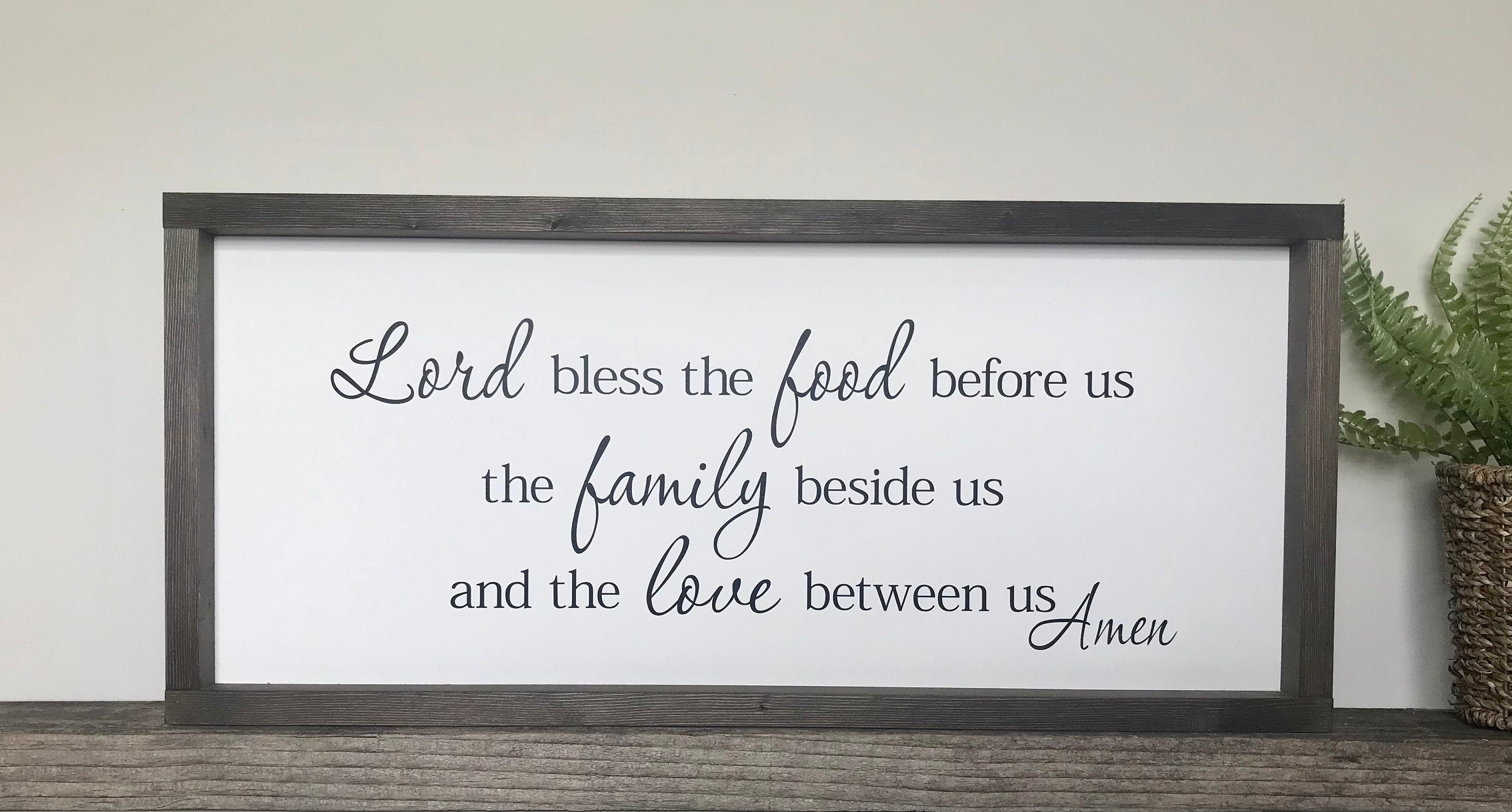 Bless the food before us, rustic farmhouse sign , country wood signs, home decor, dining room sign
