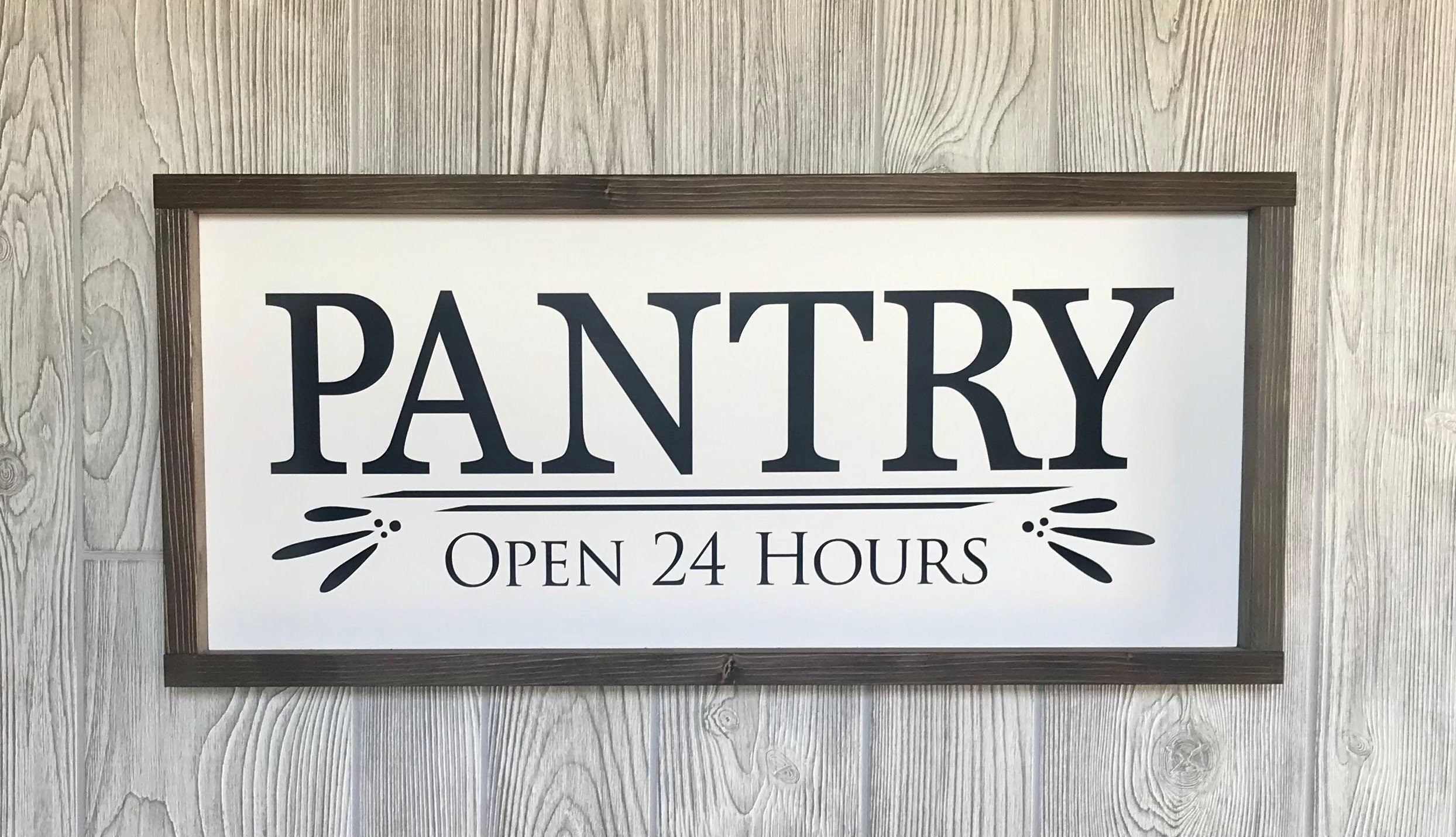 Pantry sign, framed wooden sign, kitchen wall decor