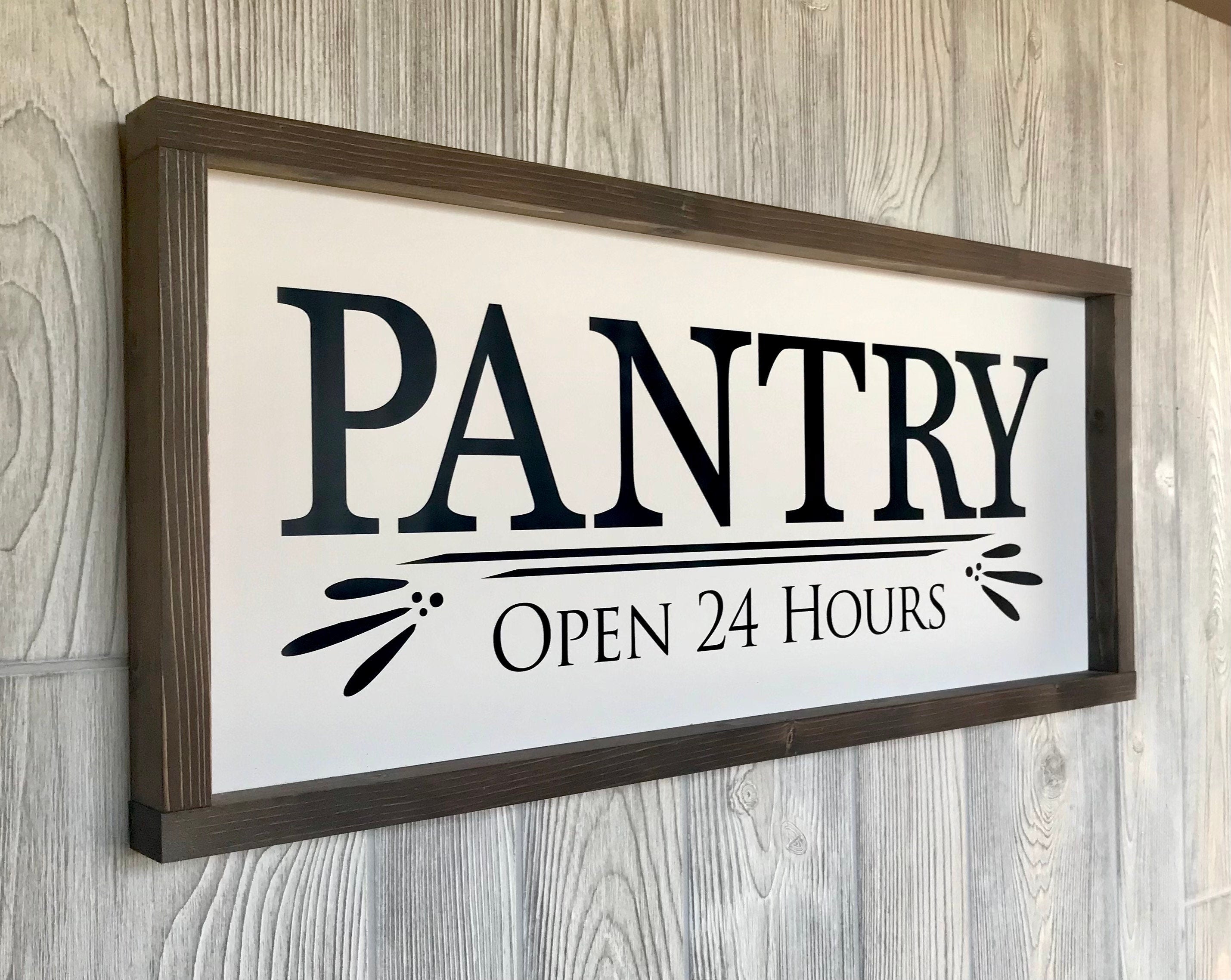 Pantry sign, framed wooden sign, kitchen wall decor