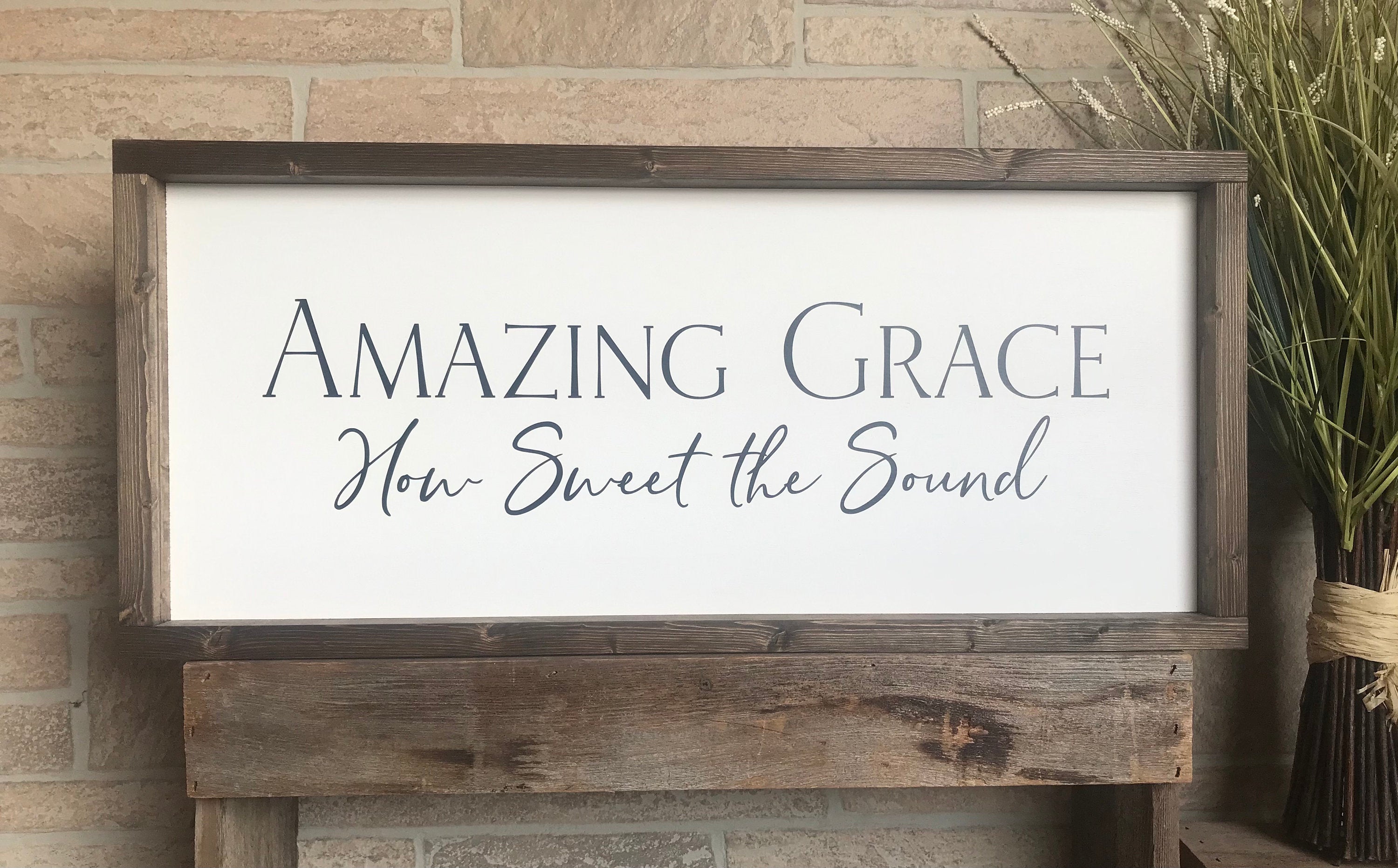 Amazing Grace How Sweet the Sound, shiplap style farmhouse sign , country wood signs, home decor, gift for her