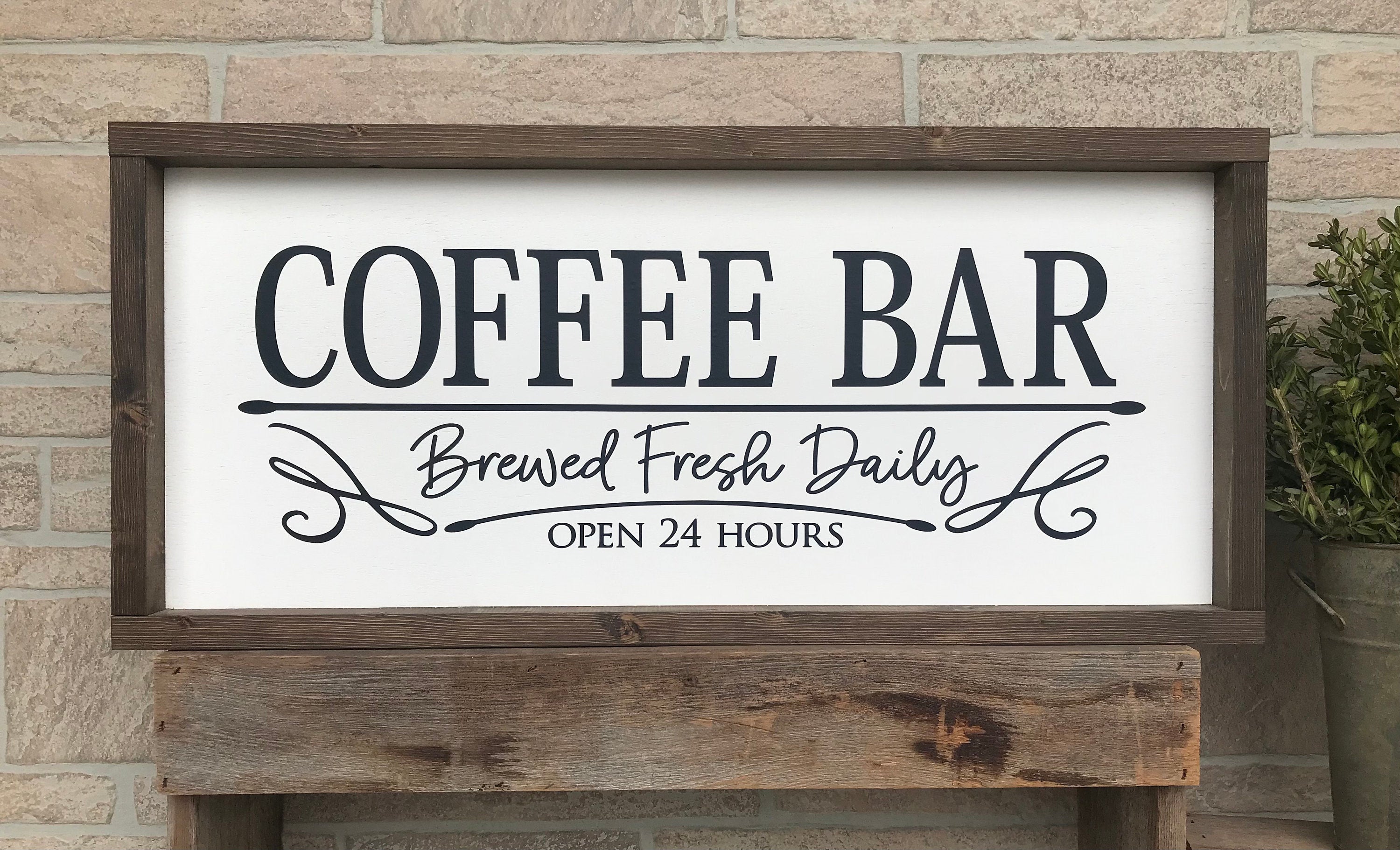 Coffee Bar, farmhouse sign, country wood signs, home decor, kitchen sign, framed wood sign