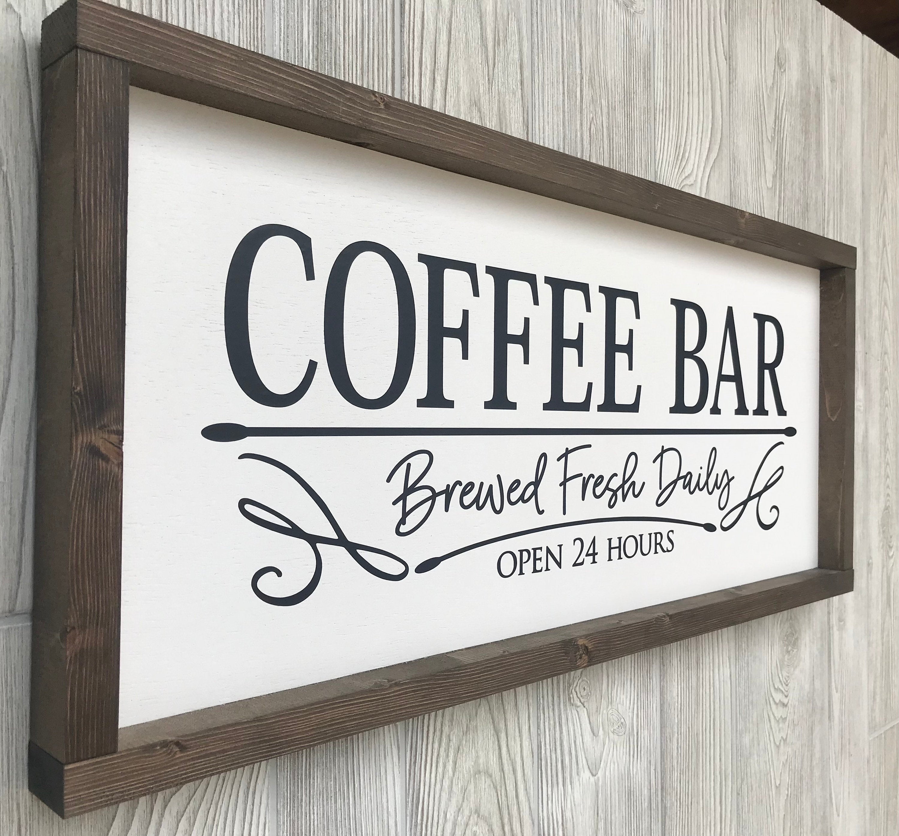 Coffee Bar, farmhouse sign, country wood signs, home decor, kitchen sign, framed wood sign