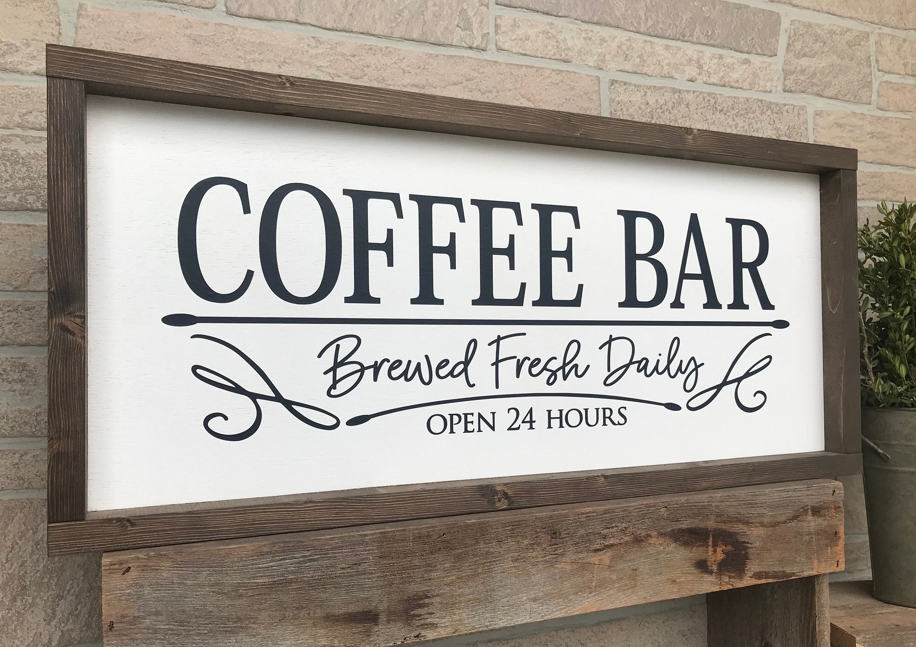 Coffee Bar, farmhouse sign, country wood signs, home decor, kitchen sign, framed wood sign