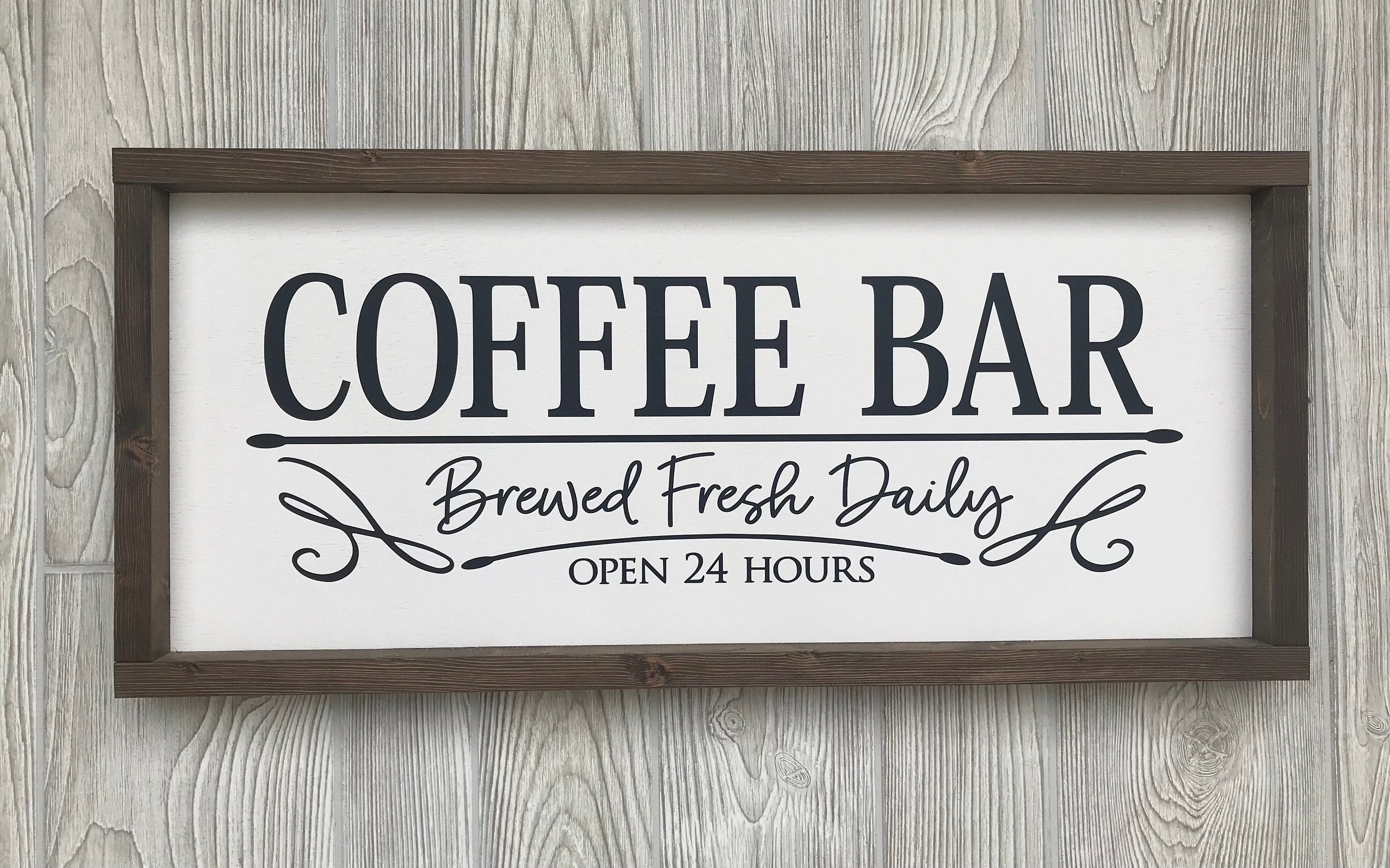 Coffee Bar, farmhouse sign, country wood signs, home decor, kitchen sign, framed wood sign