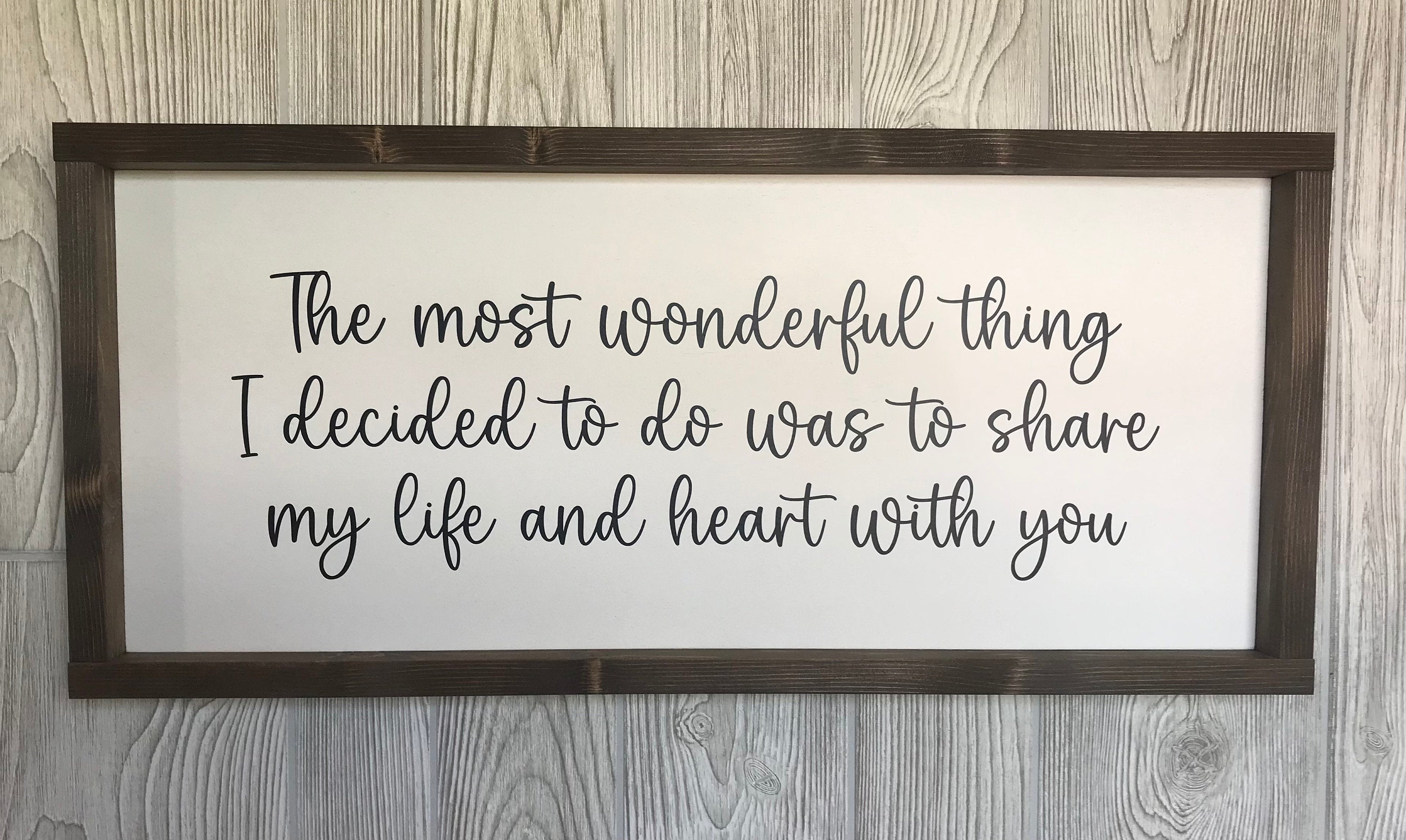 the most wonderful thing, master bedroom wall decor, above bed sign, wooden framed sign