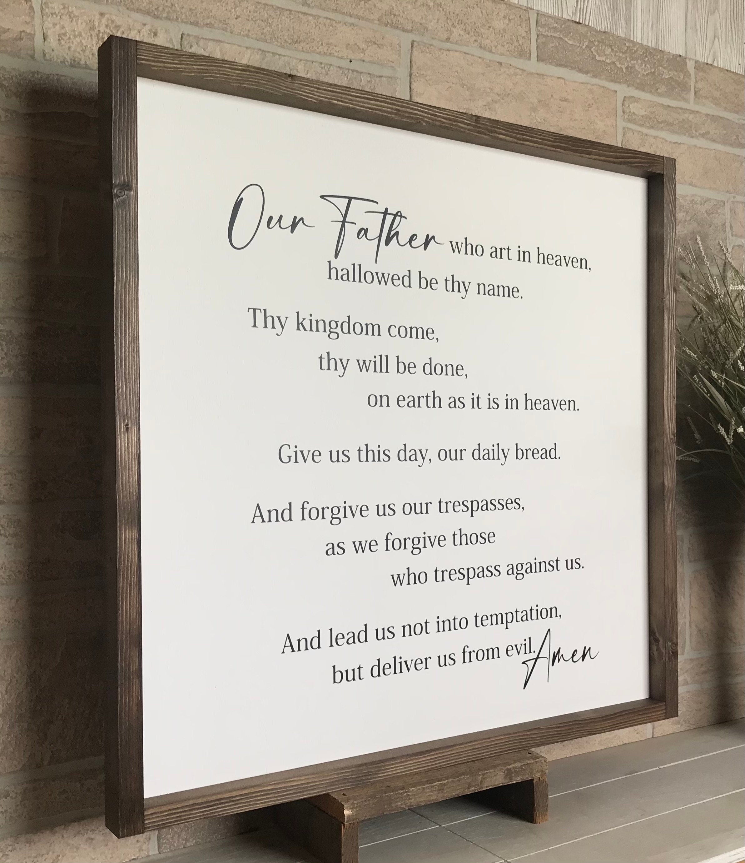 The Lord's Prayer, inspirational wall decor, living room sign, Christian gift, farmhouse sign