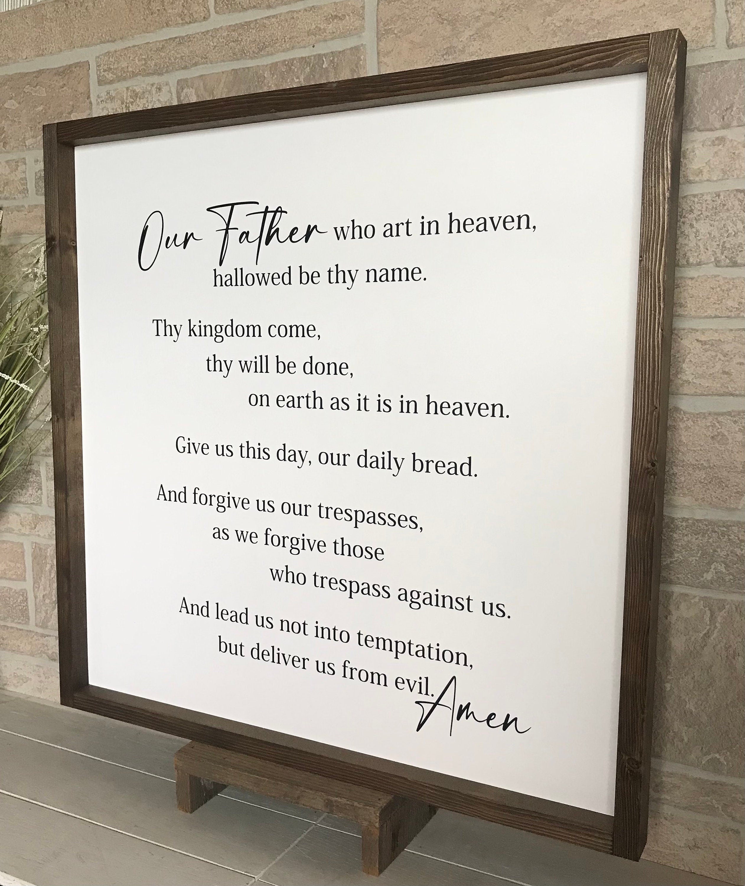 The Lord's Prayer, inspirational wall decor, living room sign, Christian gift, farmhouse sign