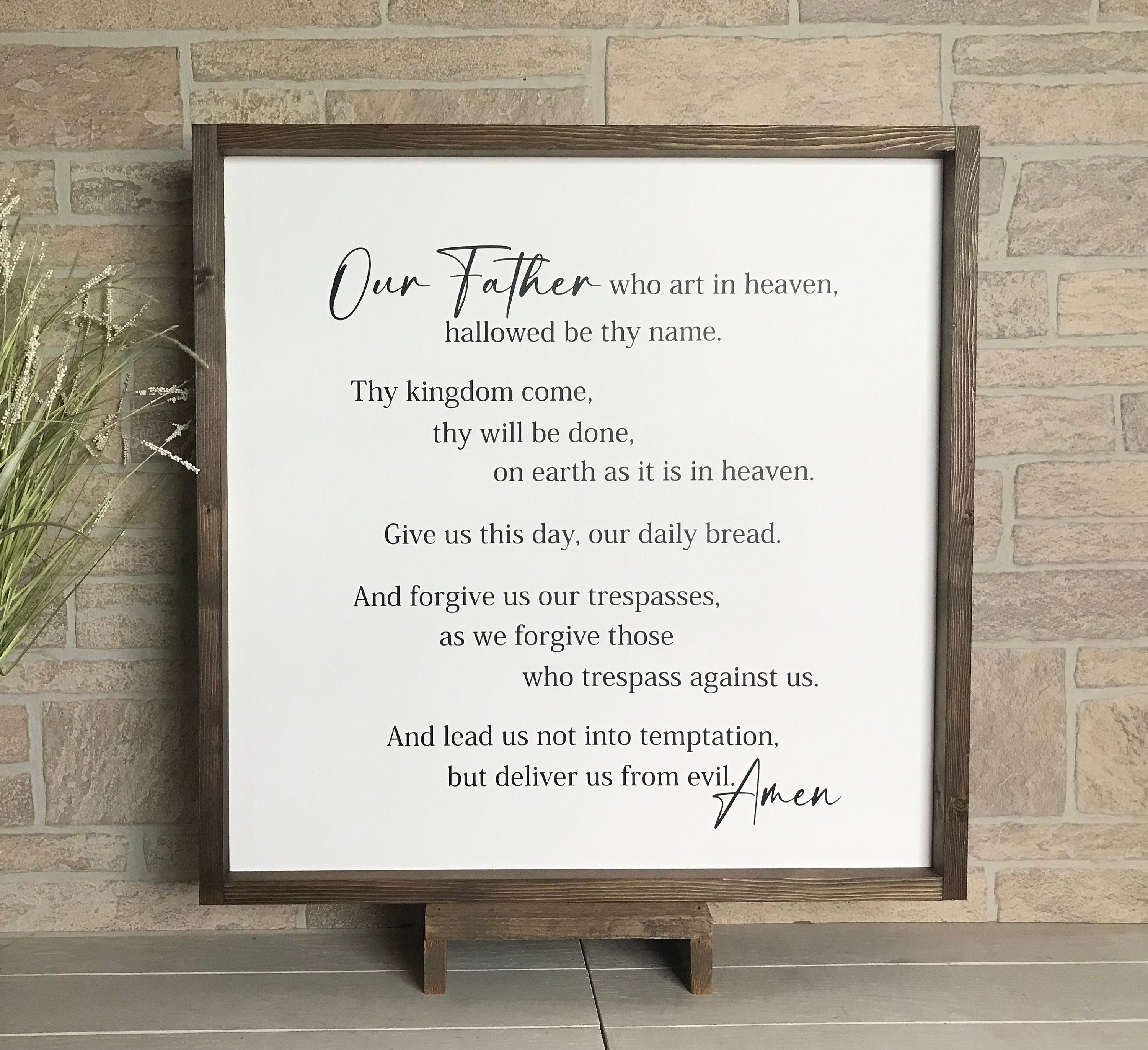 The Lord's Prayer, inspirational wall decor, living room sign, Christian gift, farmhouse sign