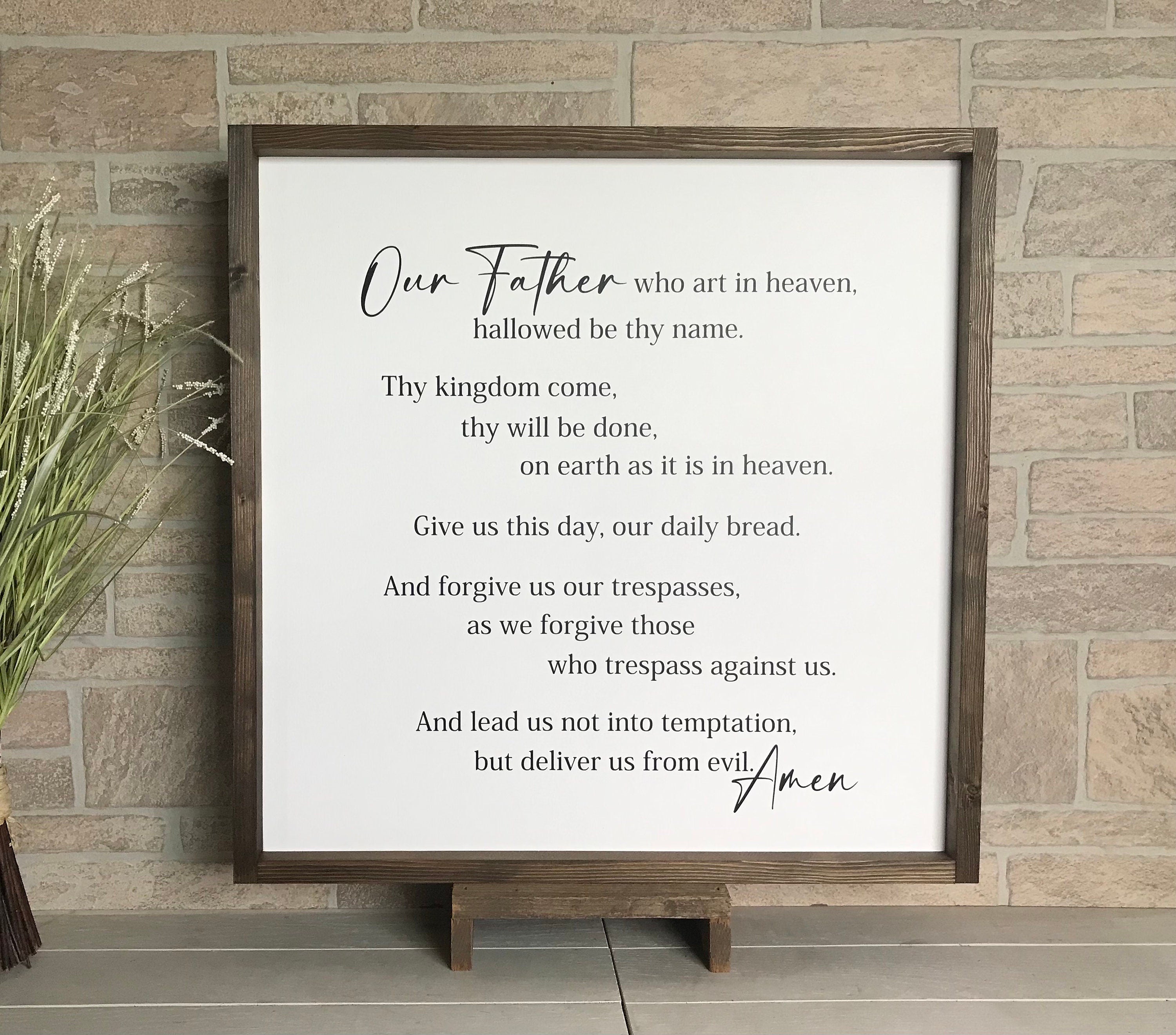 The Lord's Prayer, inspirational wall decor, living room sign, Christian gift, farmhouse sign