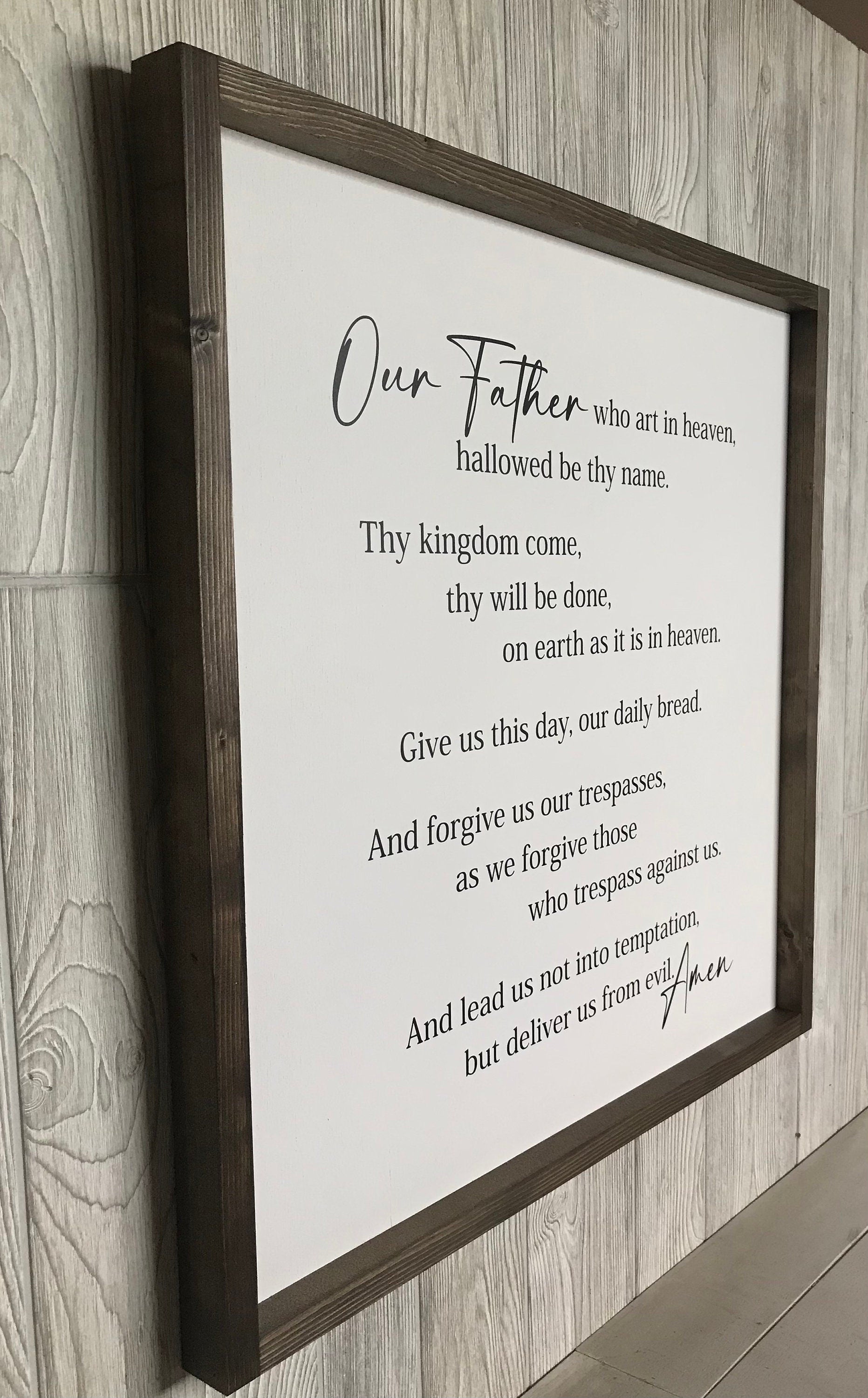 The Lord's Prayer, inspirational wall decor, living room sign, Christian gift, farmhouse sign