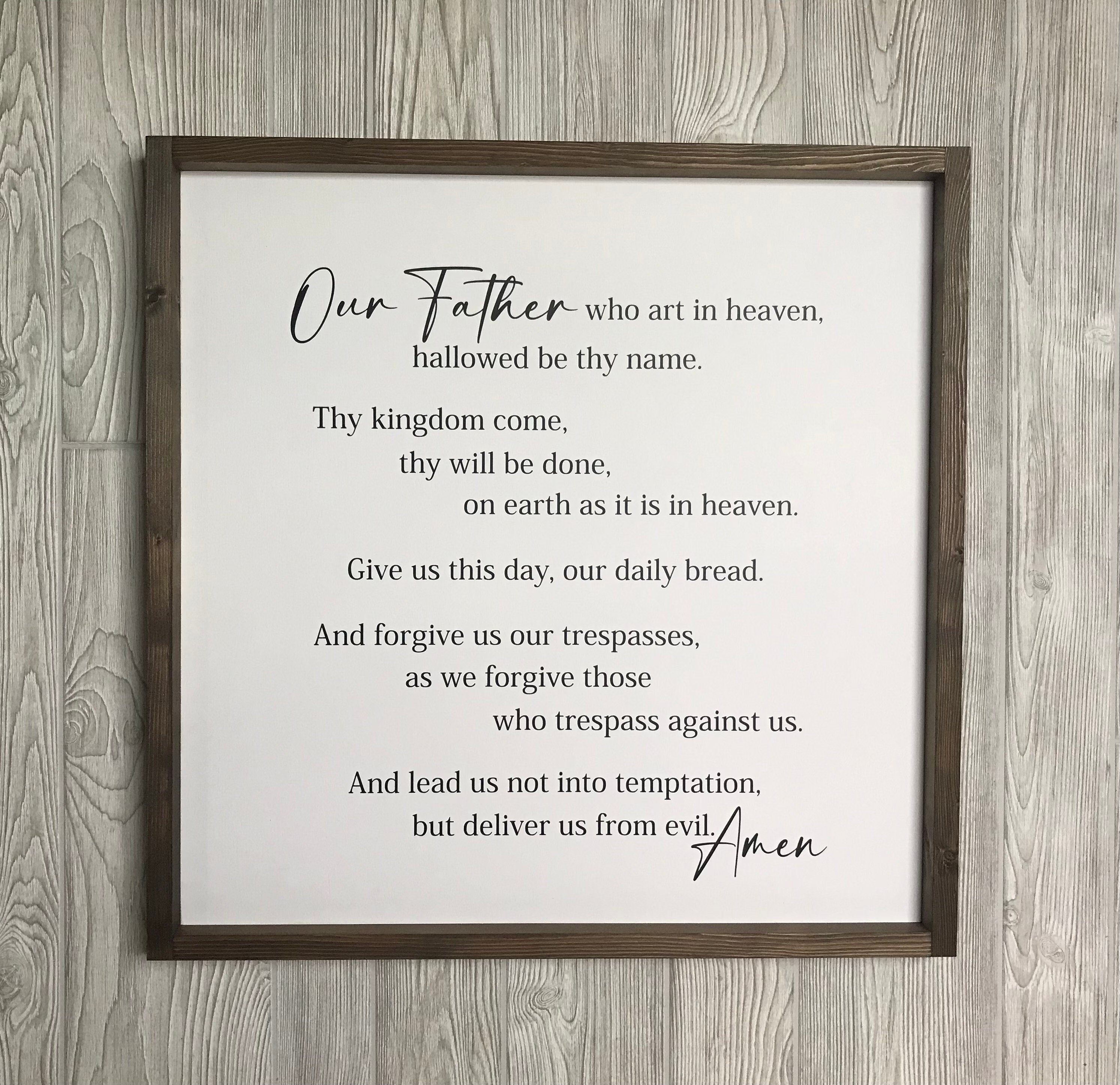 The Lord's Prayer, inspirational wall decor, living room sign, Christian gift, farmhouse sign