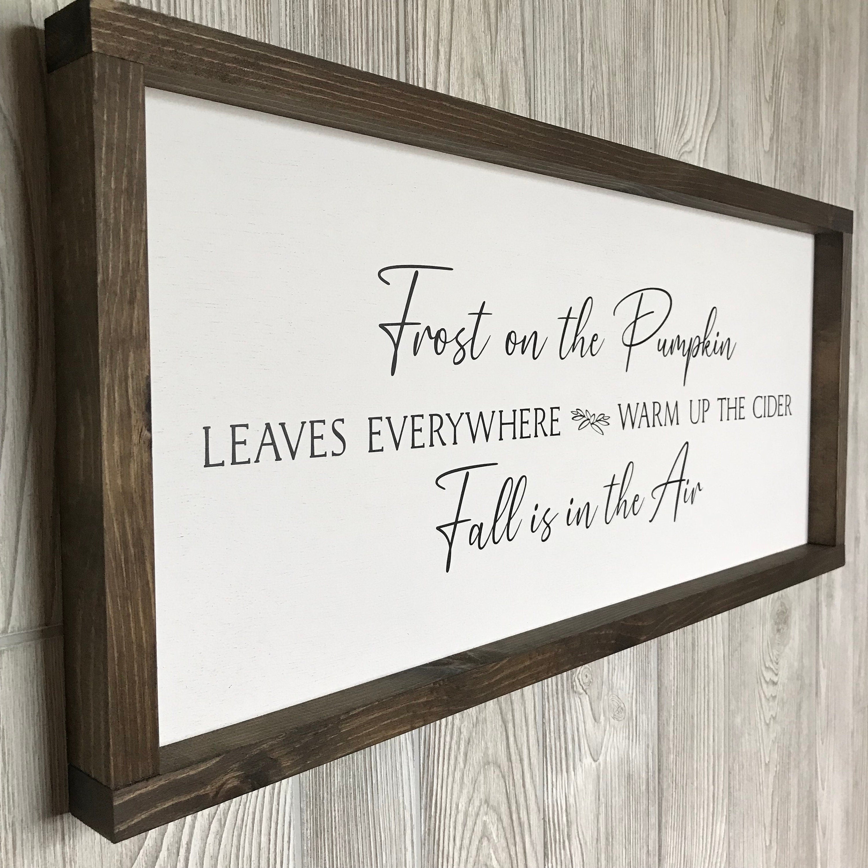 Frost on the pumpkin fall is in the air, farmhouse sign, wood signs, home decor, framed country wood sign, fall decor